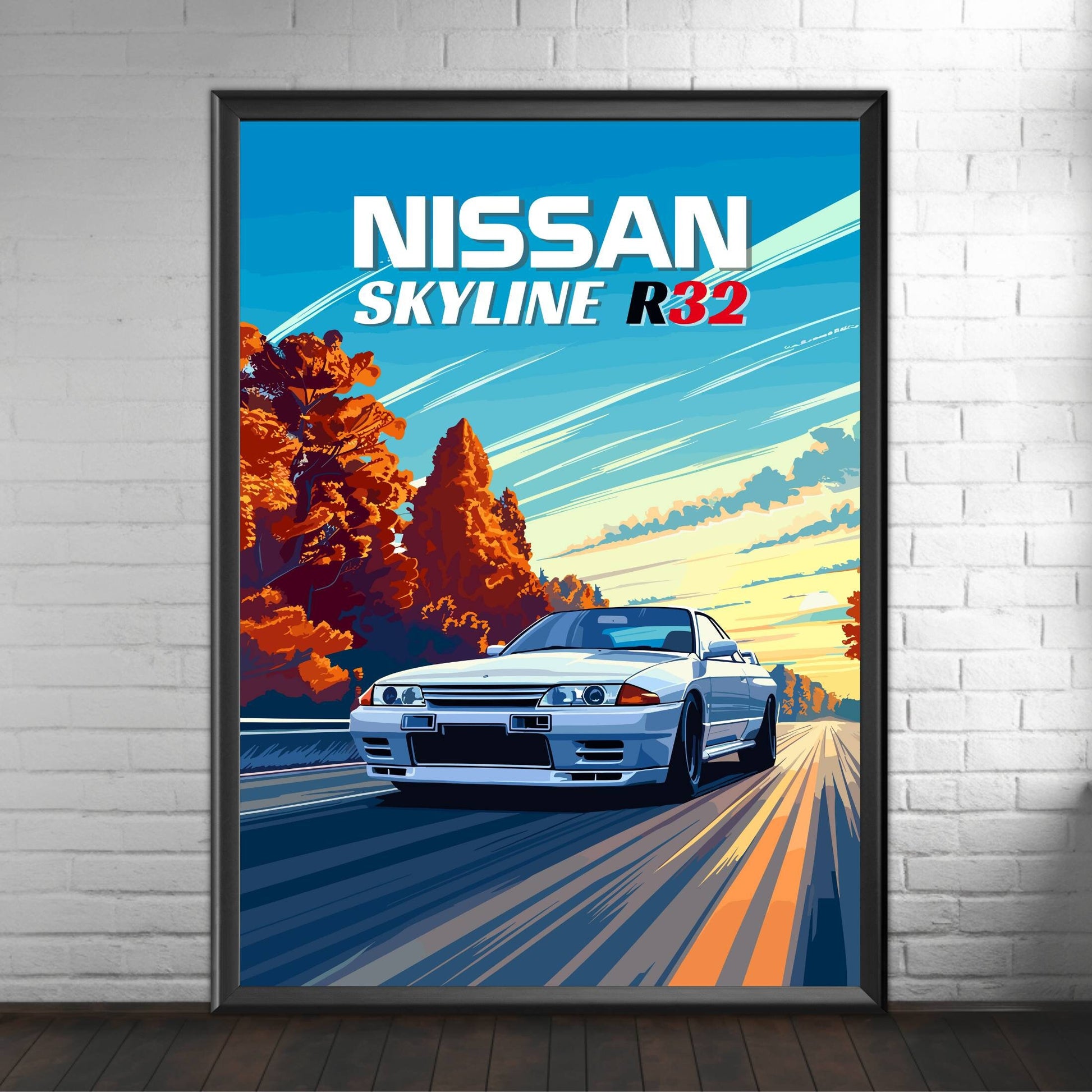 90s Nissan Skyline R32 Poster