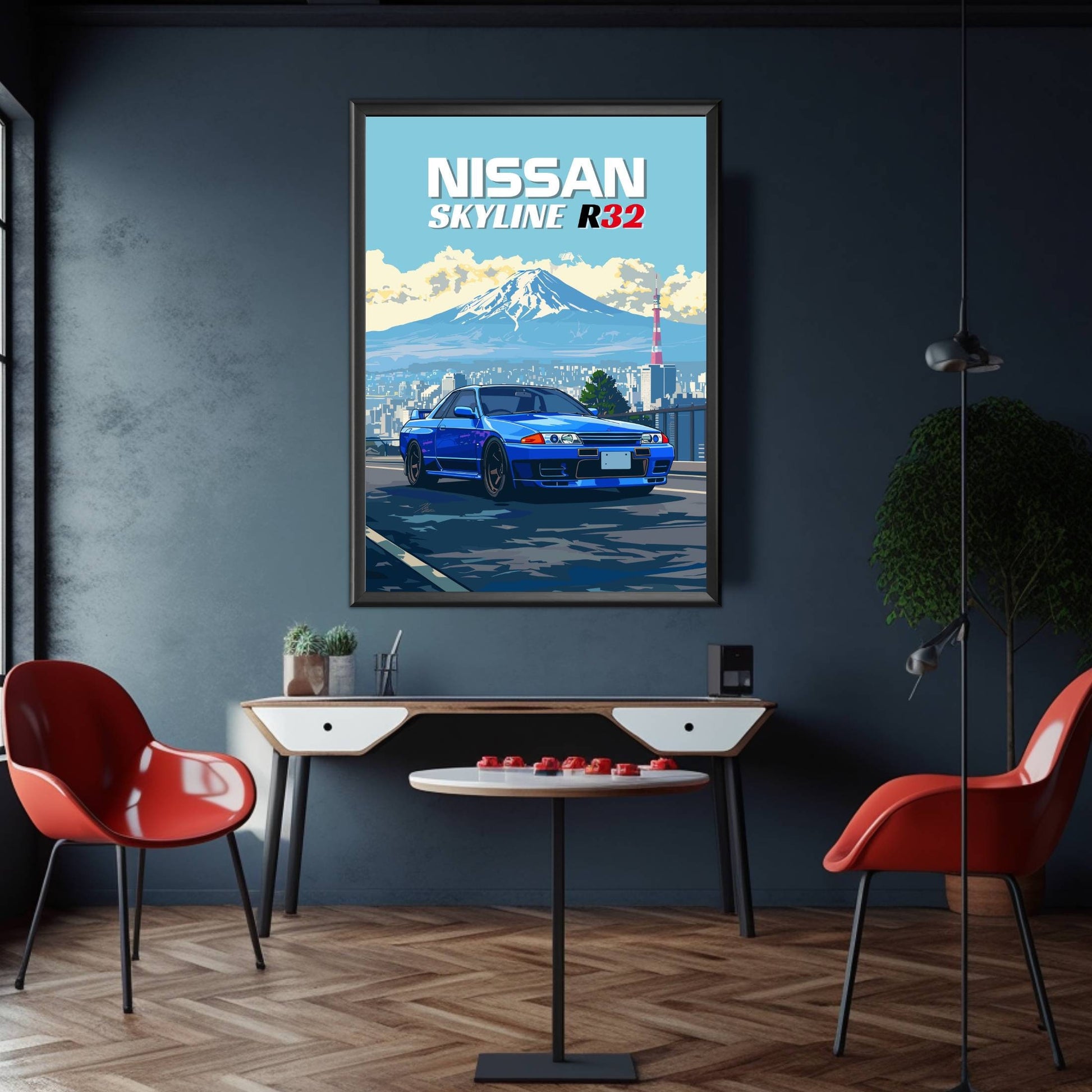 Nissan Skyline R32 Print, 1990s Car