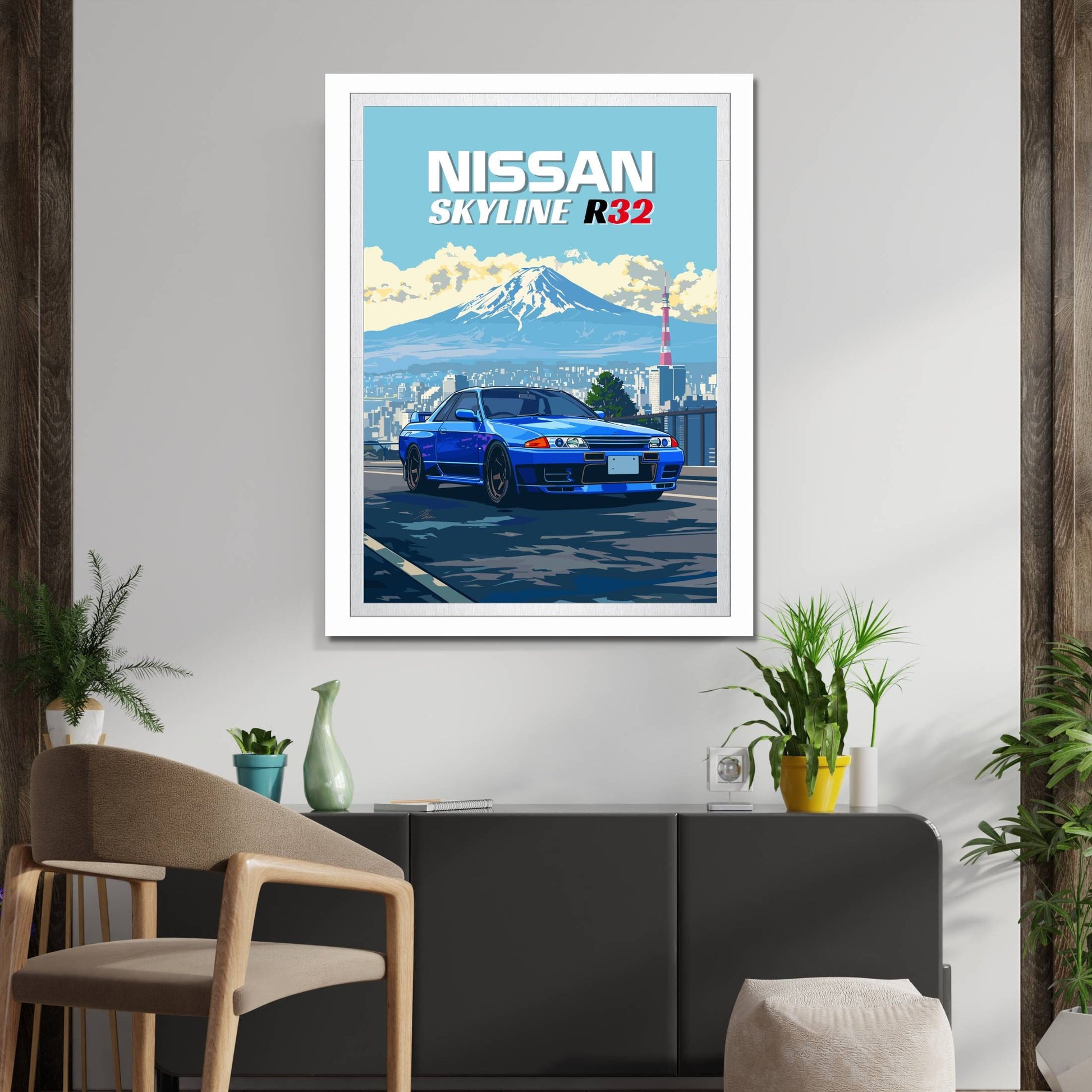 Nissan Skyline R32 Print, 1990s Car