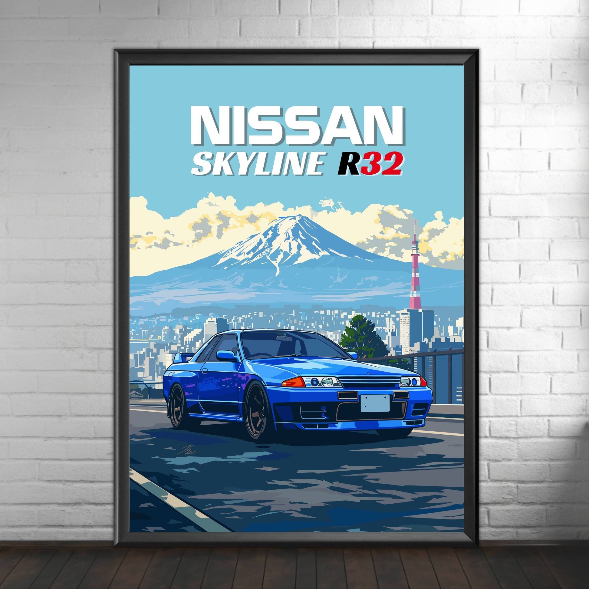 Nissan Skyline R32 Print, 1990s Car