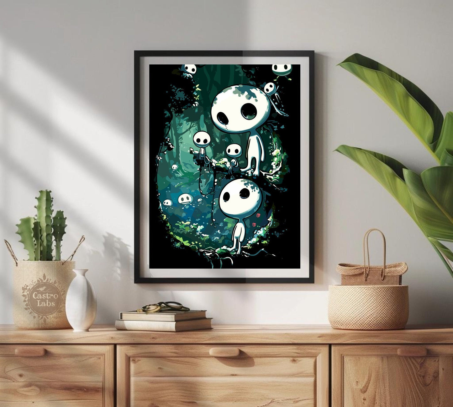 Princess Mononoke Inspired Poster - Forest spirits, Studio Ghibli