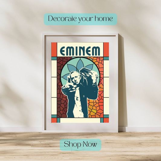 Eminem Poster, Music Poster, Eminem Print, Music Art, Music Print, Retro Music Art, Rap Music Poster, Hip-Hop Music Poster