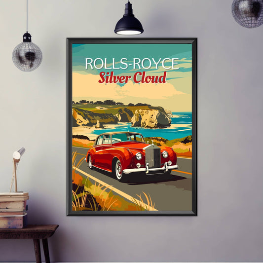 Rolls-Royce Silver Cloud Poster, Rolls-Royce Silver Cloud Print, Vintage Car Print, Car Print, Car Poster, Classic Car Print, Car Art