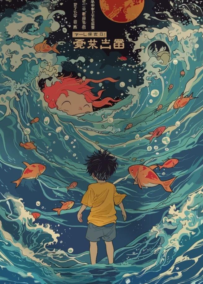 Studio Ghibli Inspired Ponyo Poster