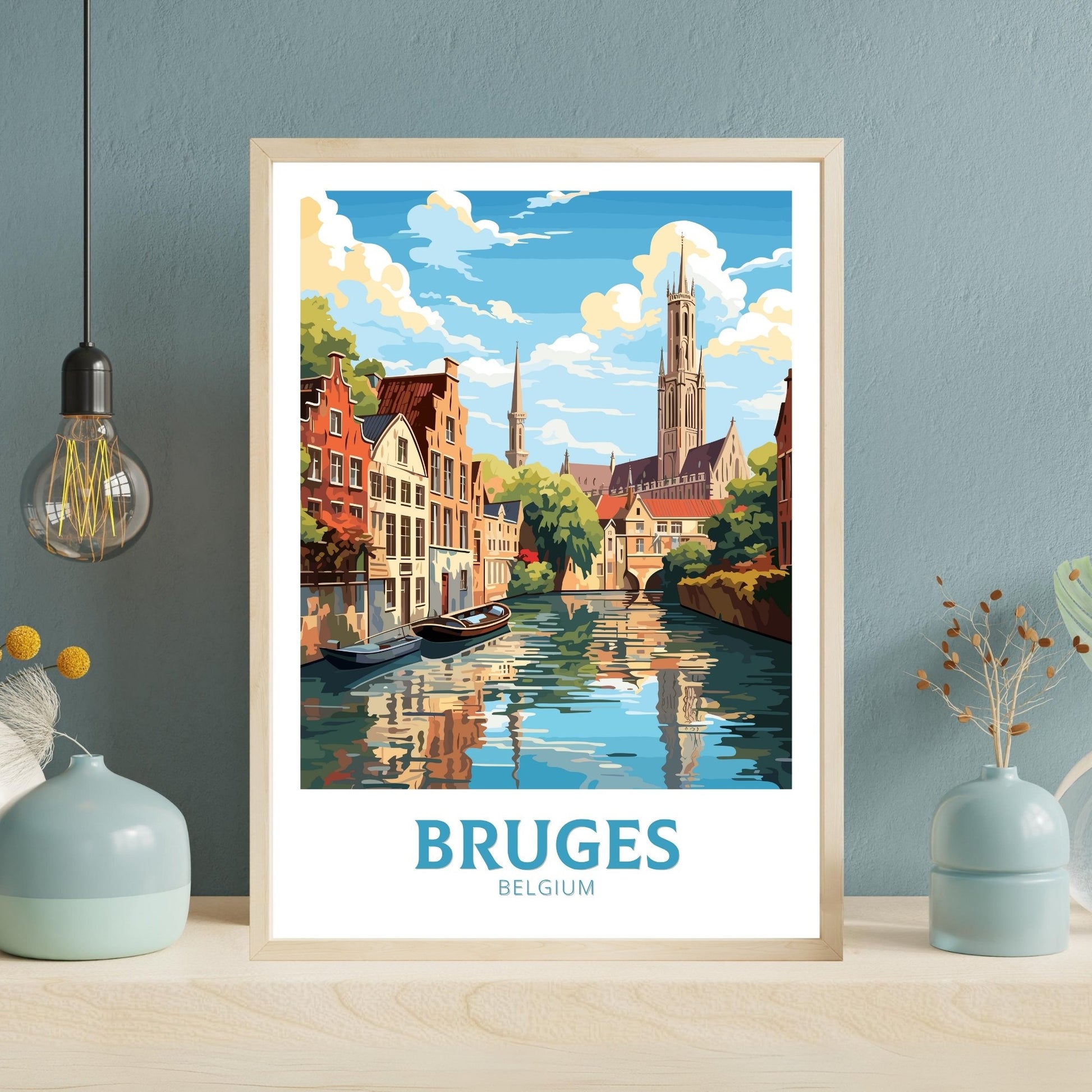 Bruges Belgium Travel Poster