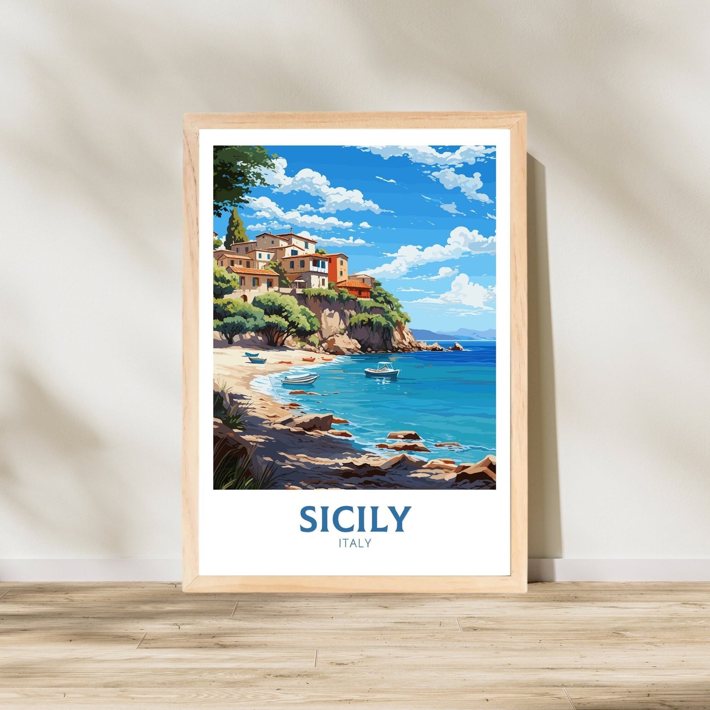 Sicily beach print