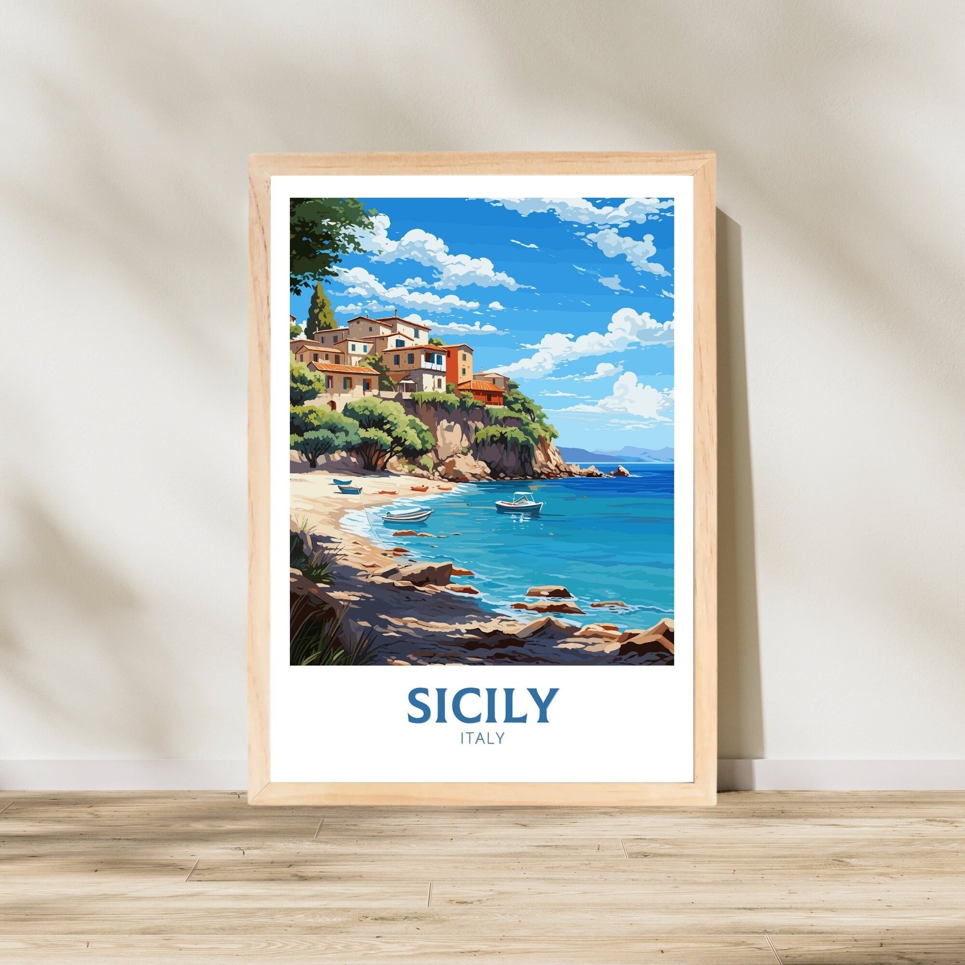 Sicily beach print