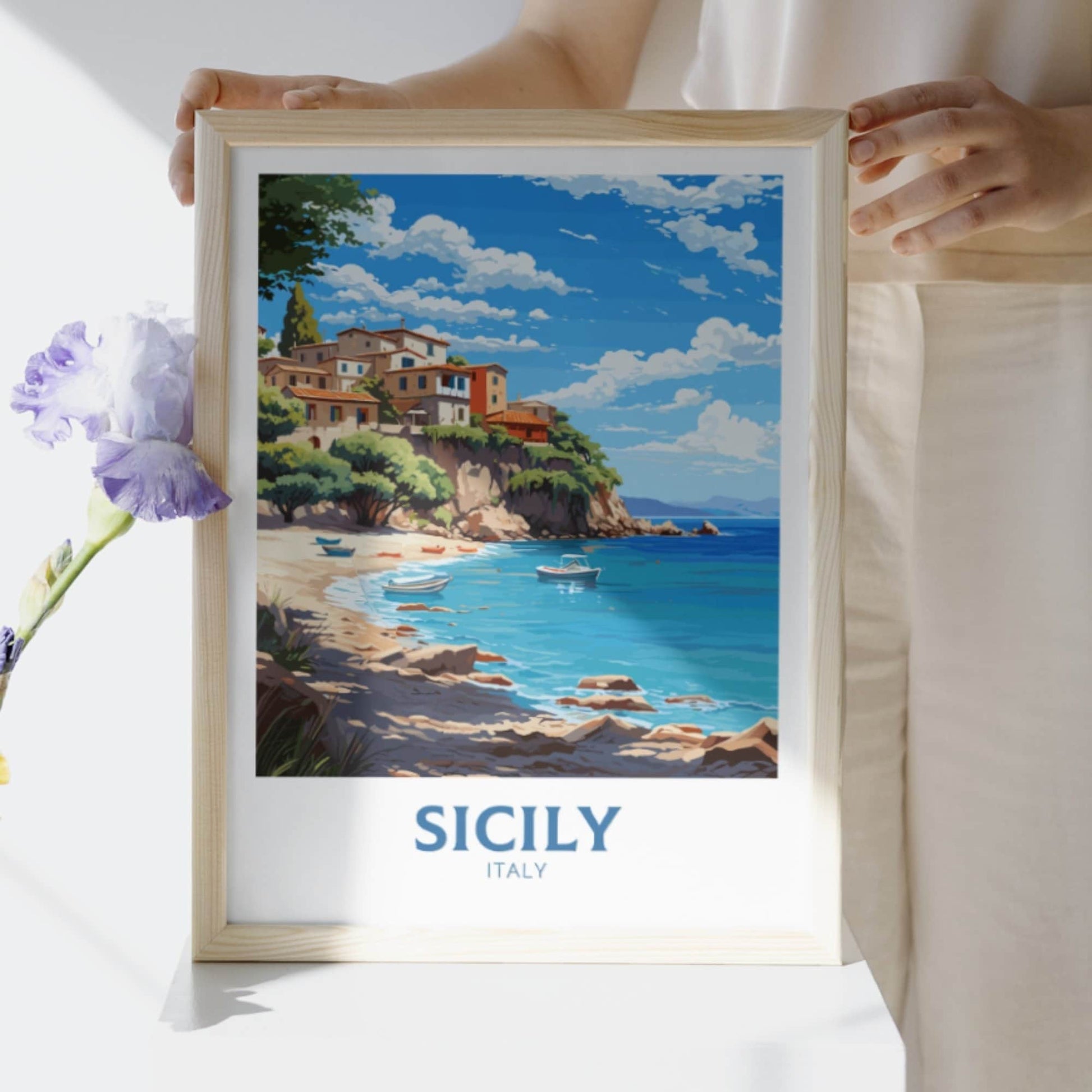 Sicily beach print