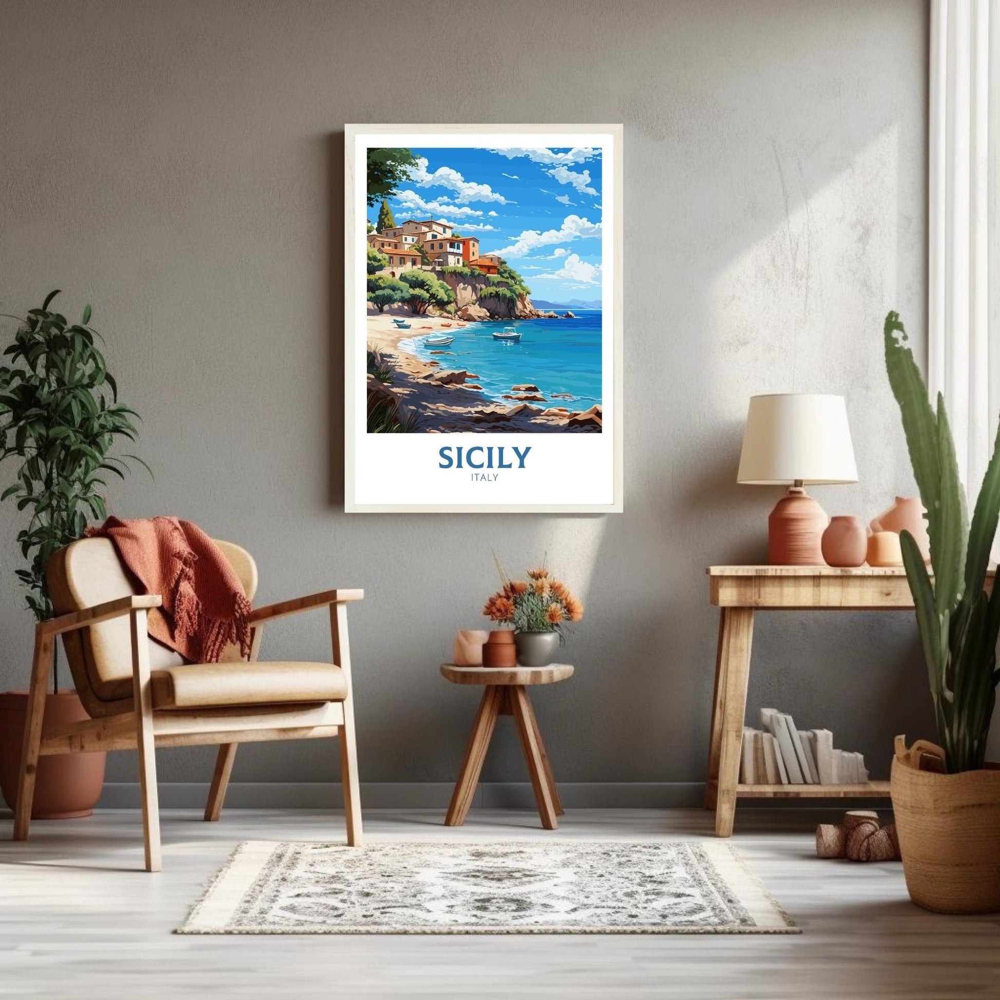 Sicily beach print