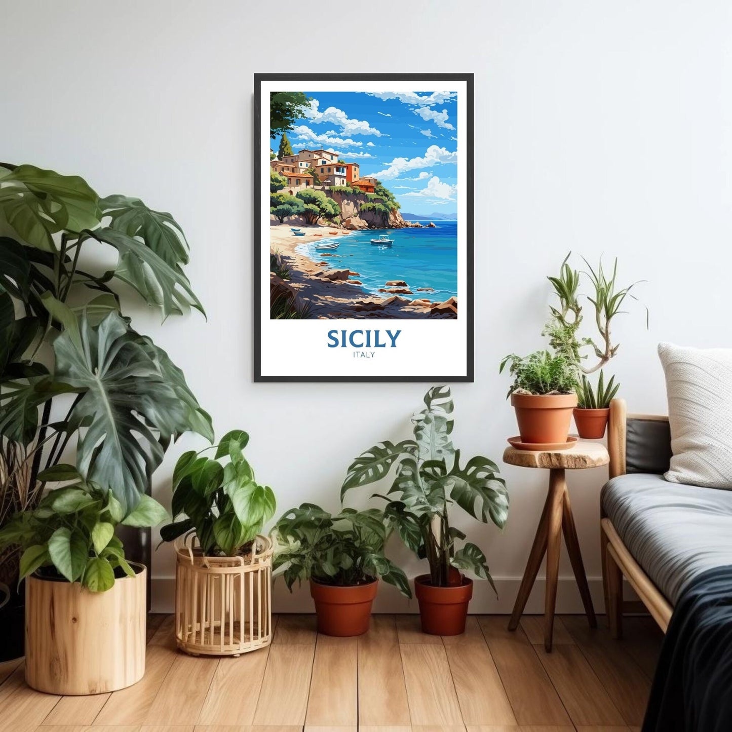 Sicily beach print