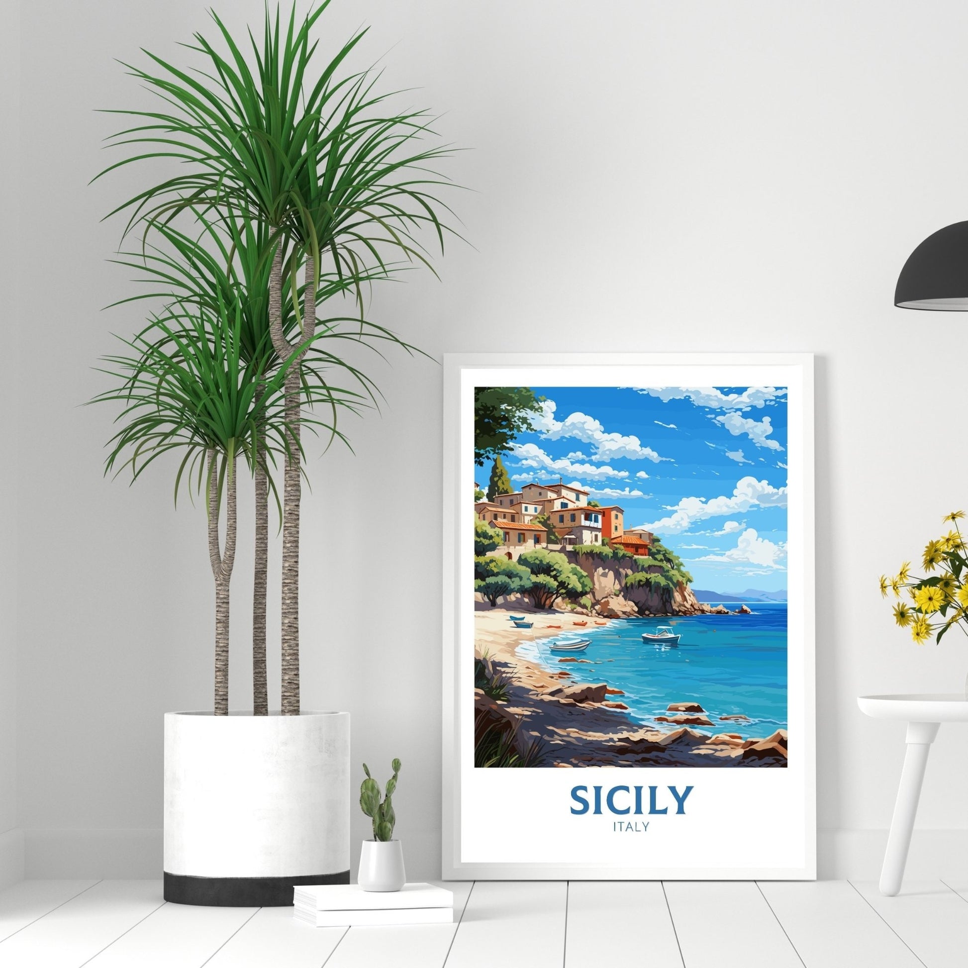 Sicily beach print