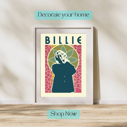 Billie Eilish Print, Billie Eilish Poster, Music Poster, Music Art, Music Print, Stained Glass, Pop Music Poster, Retro Music Art