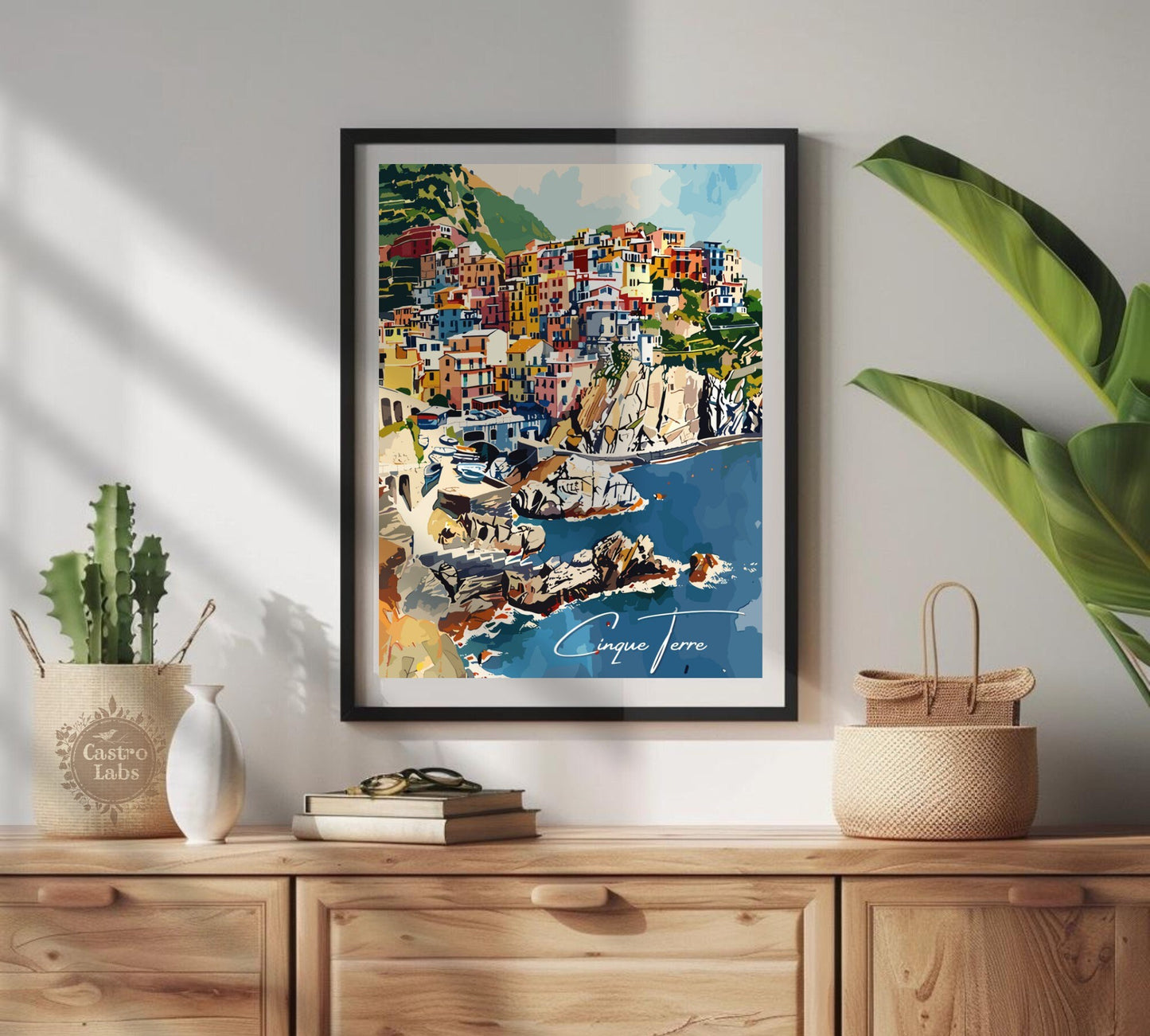 Cinque Terre Travel Poster: Italian Riviera