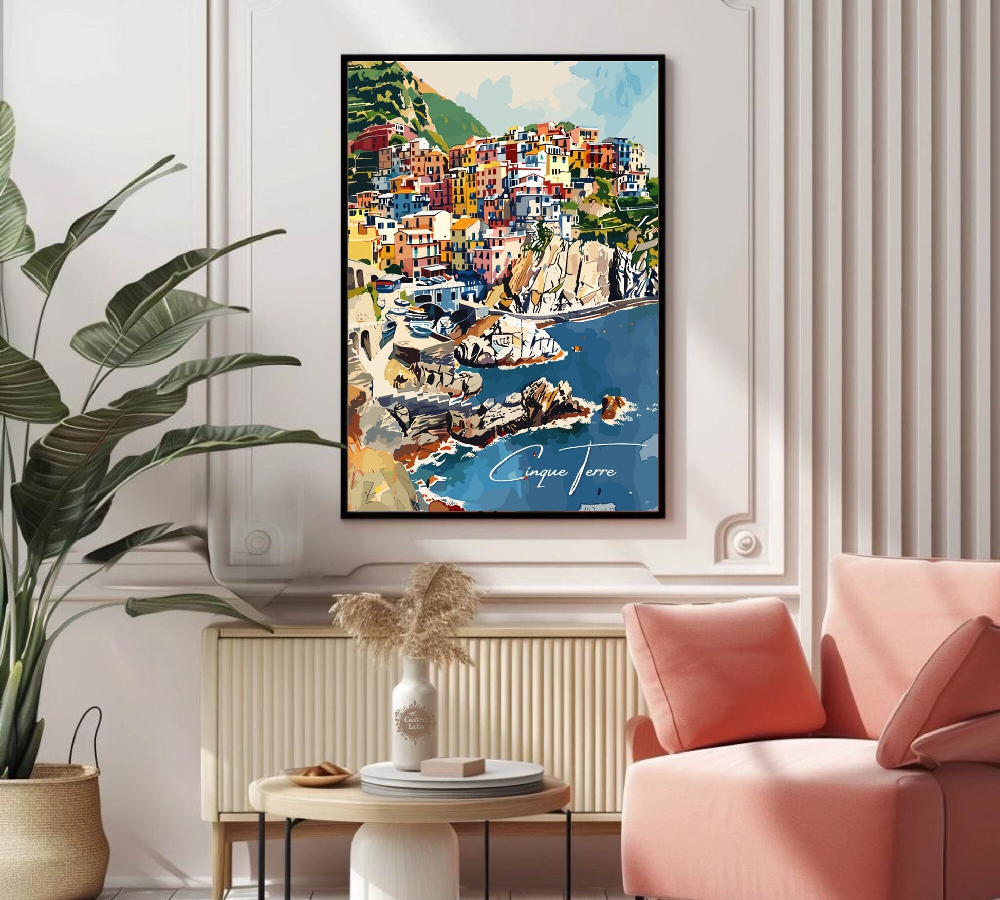 Cinque Terre Travel Poster: Italian Riviera