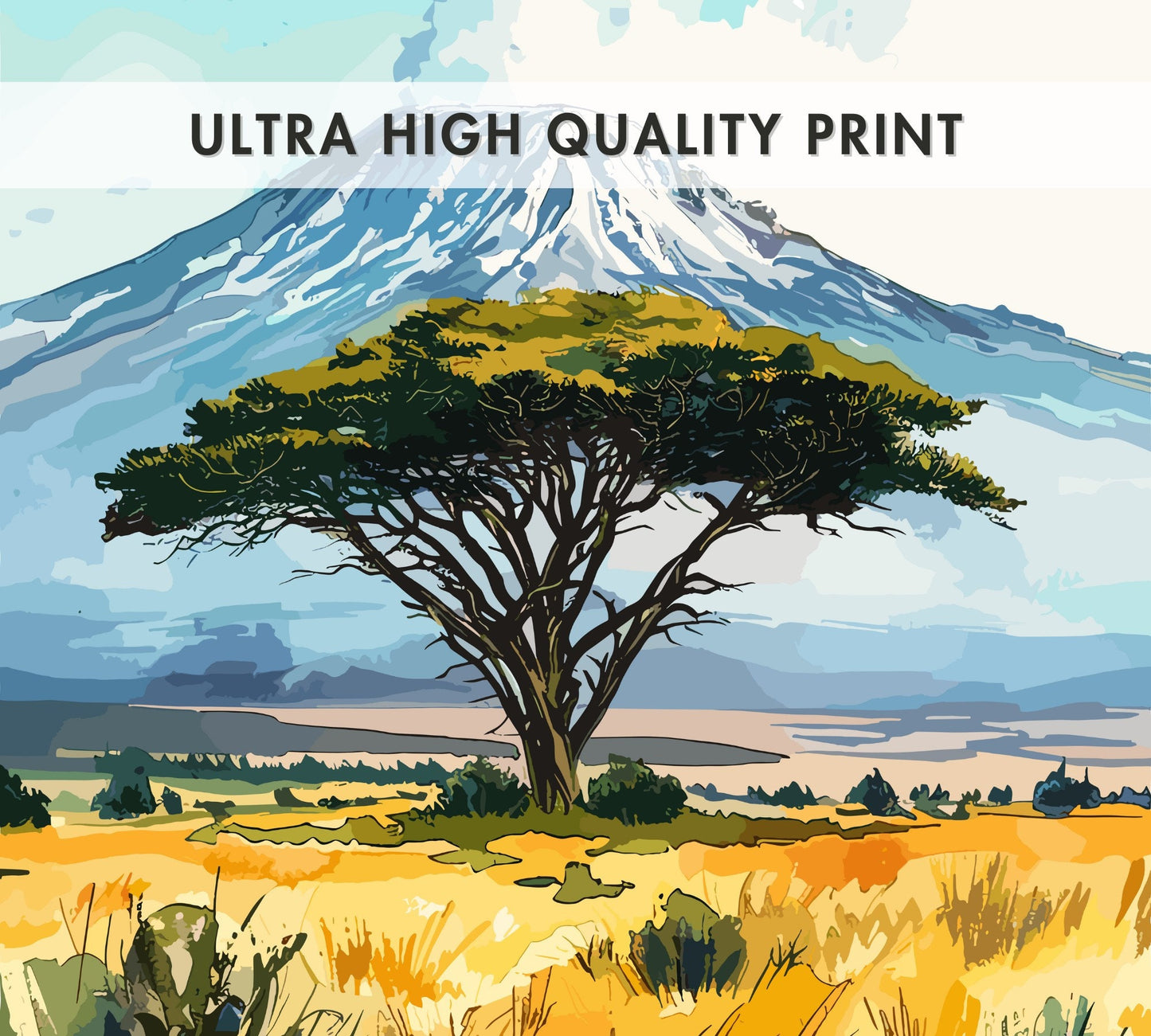 Kilimanjaro Poster, Mount Kilimanjaro Print