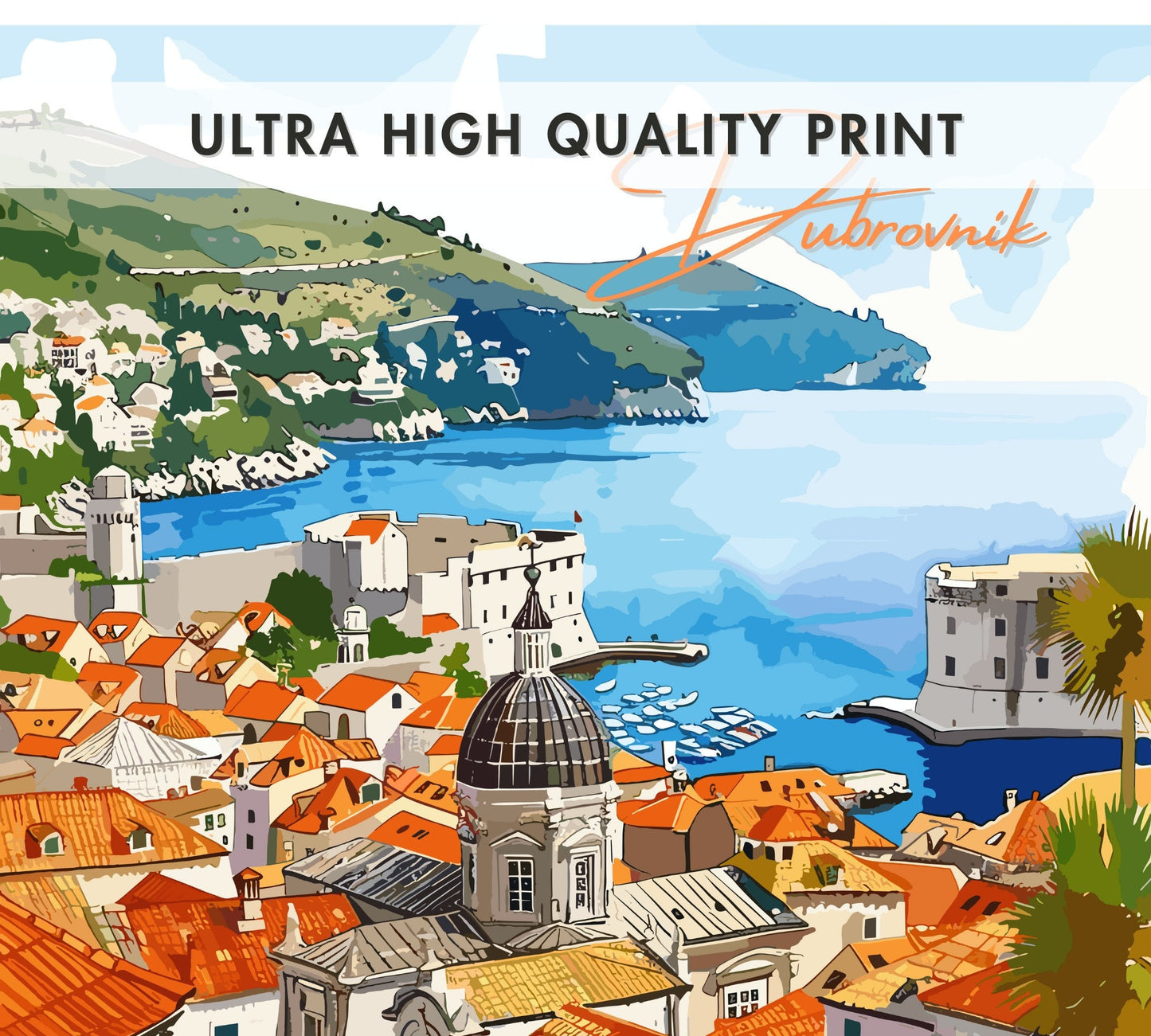 Dubrovnik Print: Dubrovnik View Poster