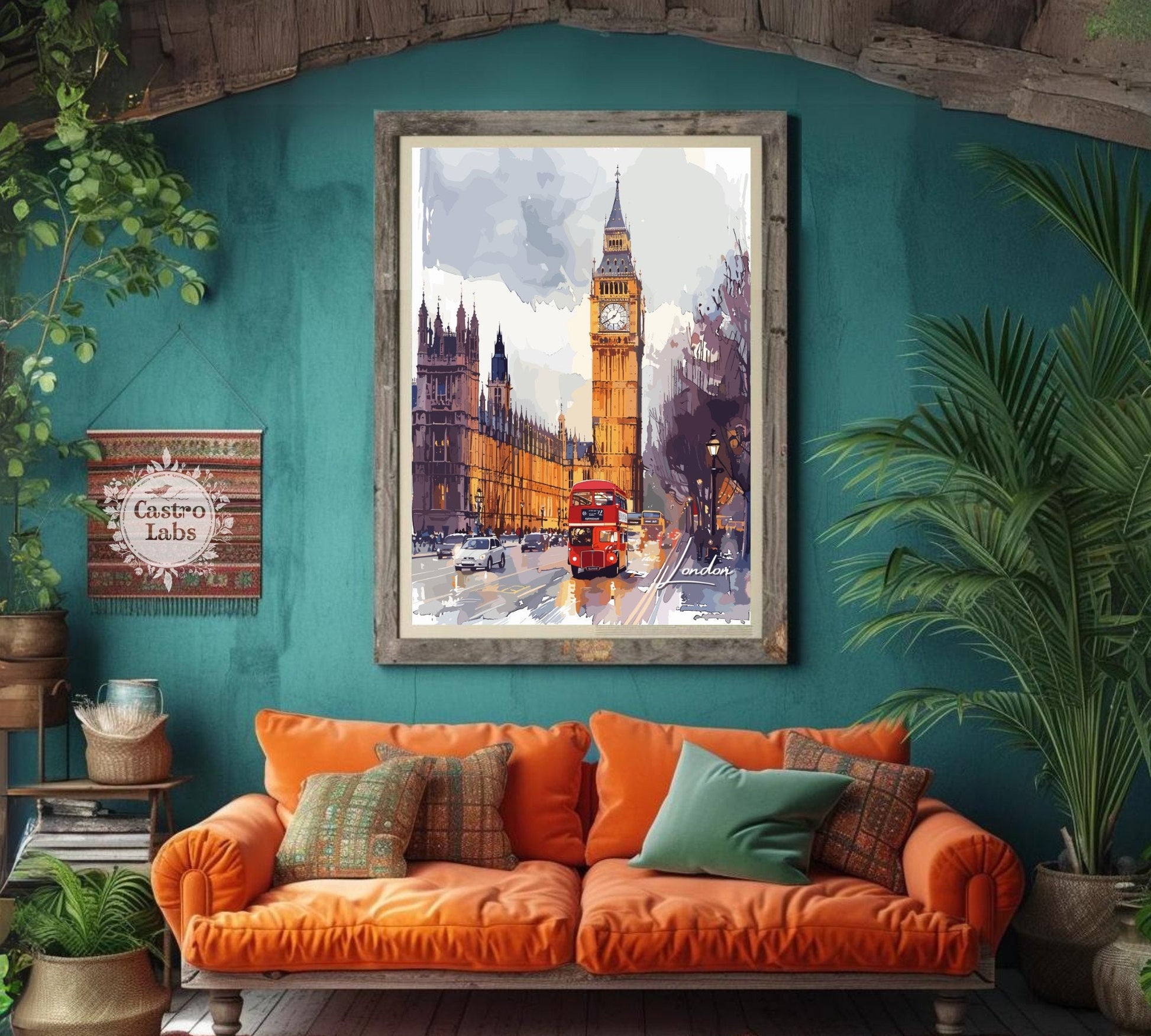 Big Ben and Double Decker Bus Poster