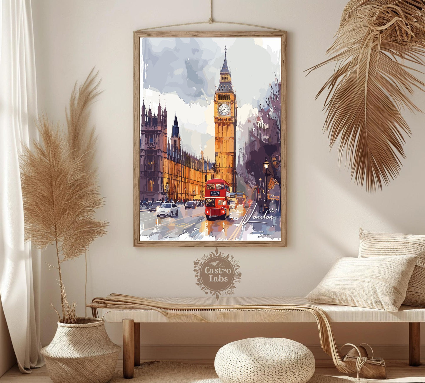 Big Ben and Double Decker Bus Poster