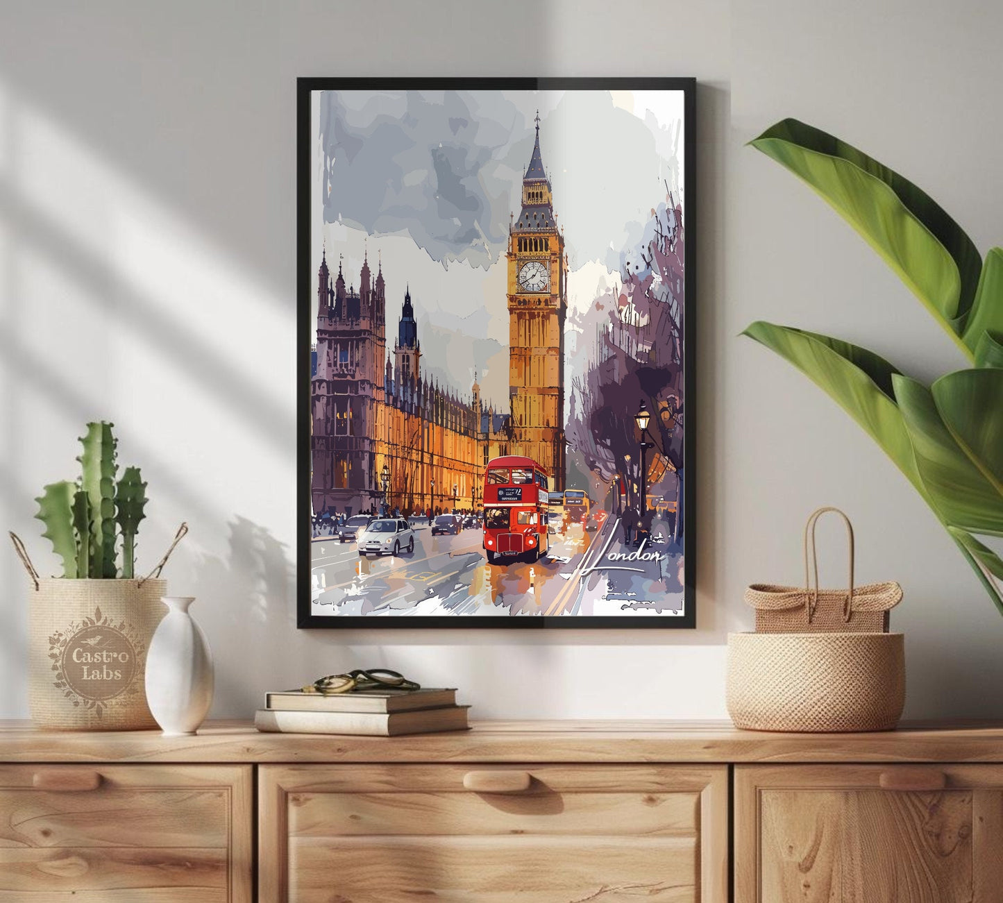 Big Ben and Double Decker Bus Poster