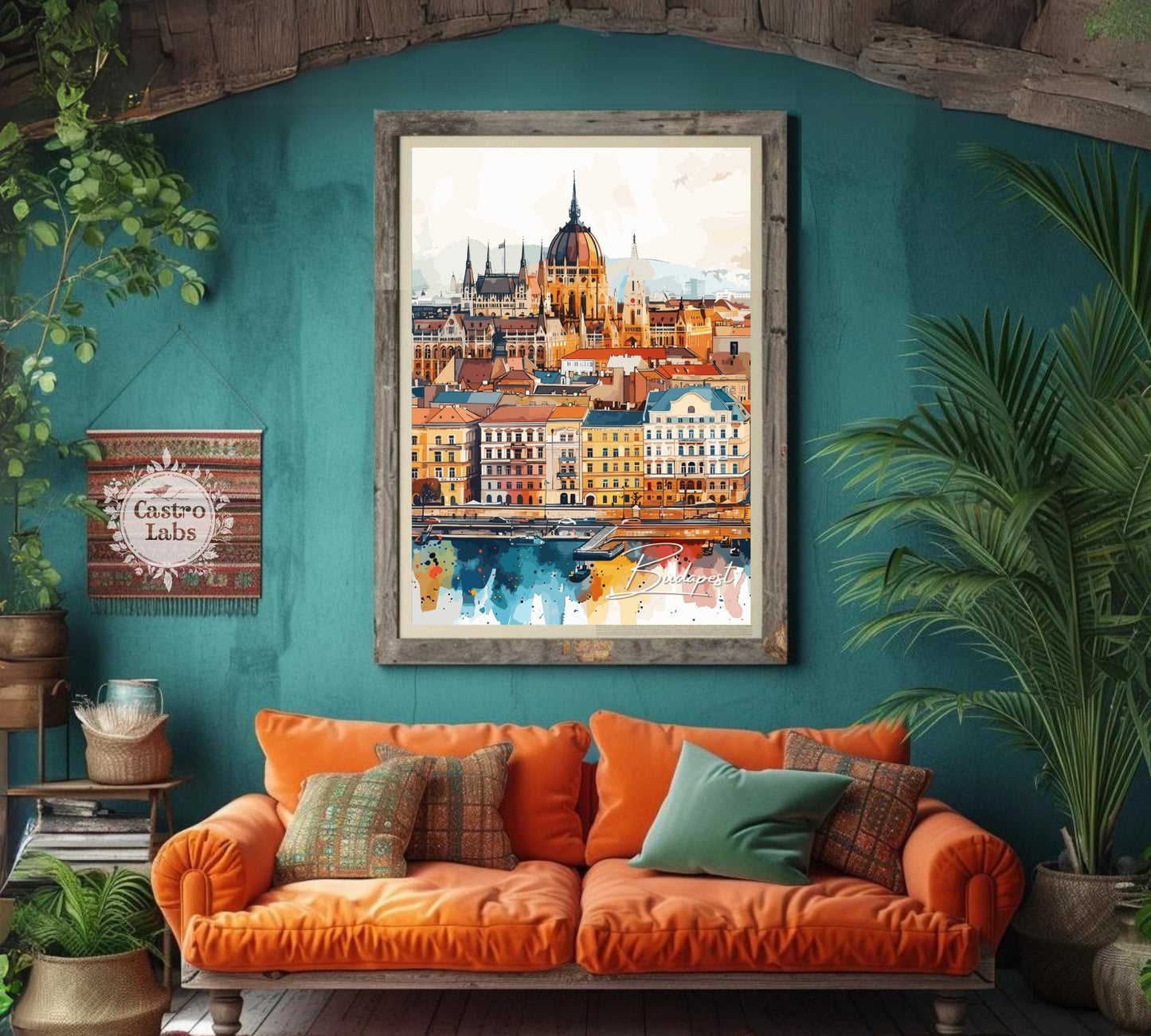 Budapest Skyline Poster - Budapest Parliament