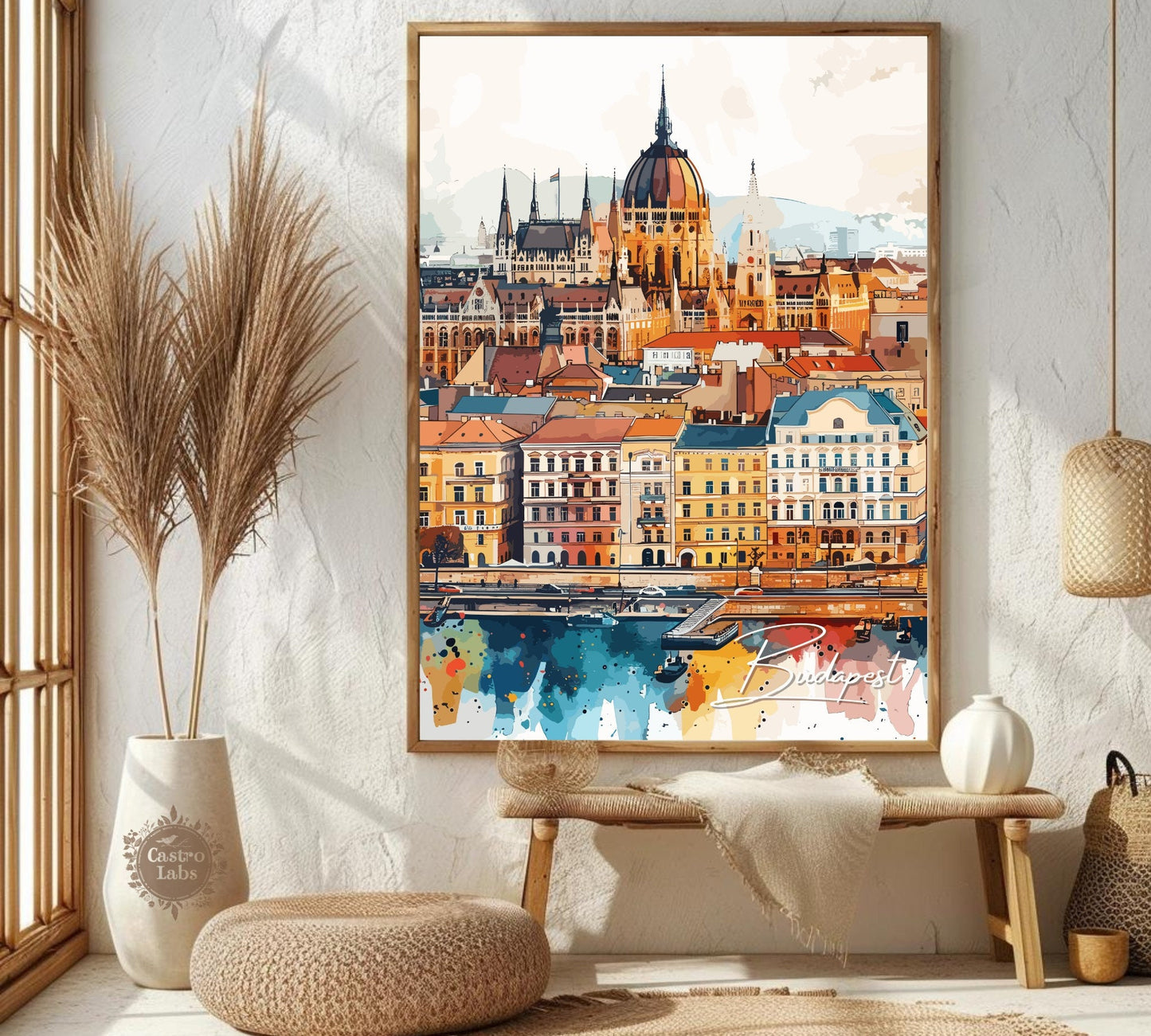 Budapest Skyline Poster - Budapest Parliament