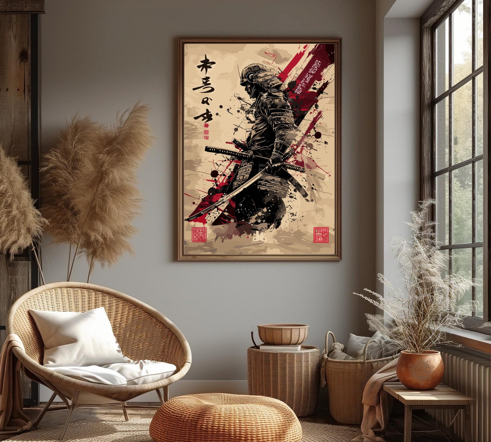 Samurai Warrior Poster: Japanese Warrior Samurai Wall Art