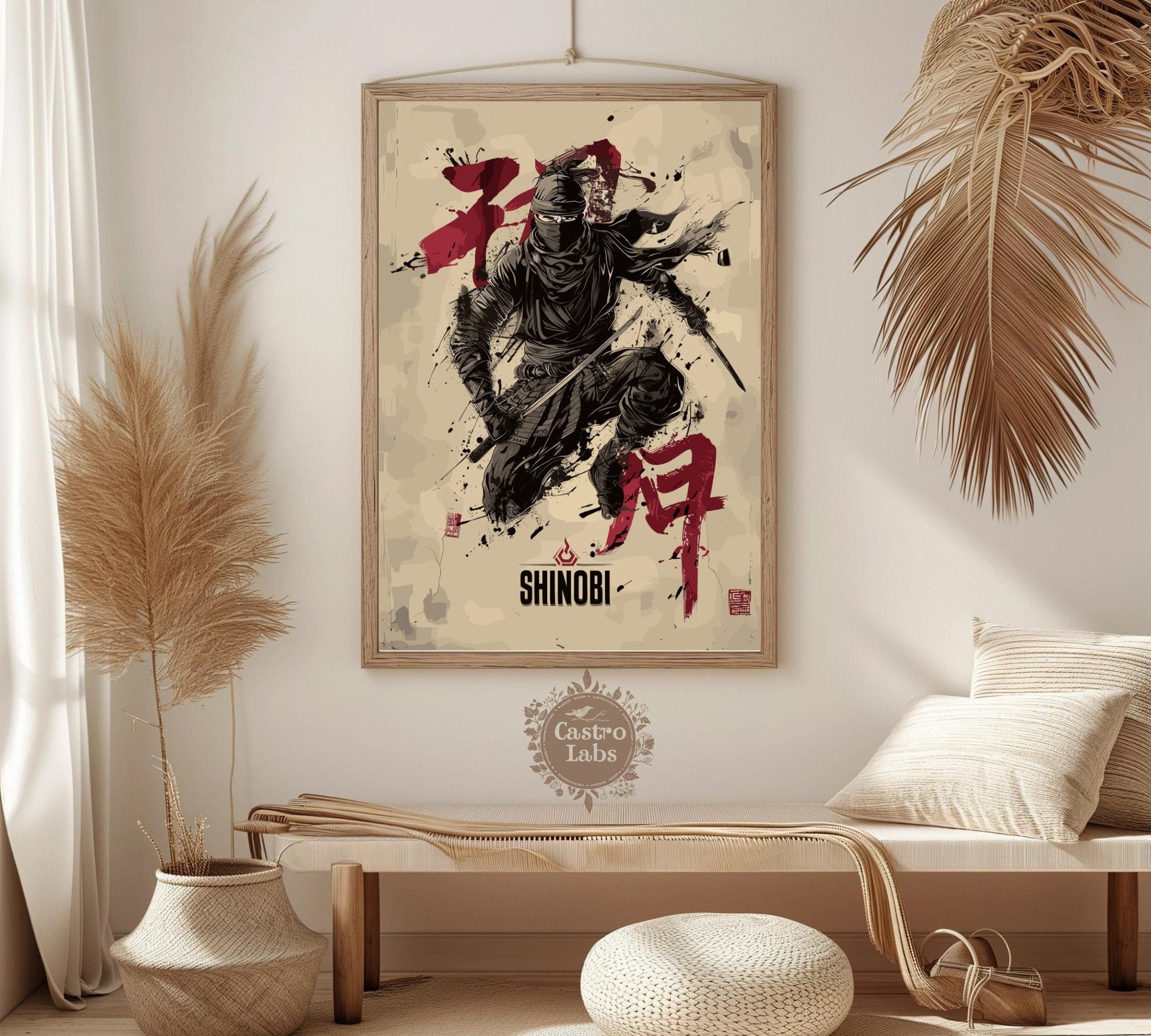 Shinobi Poster: Japanese Warrior Ninja Wall Art