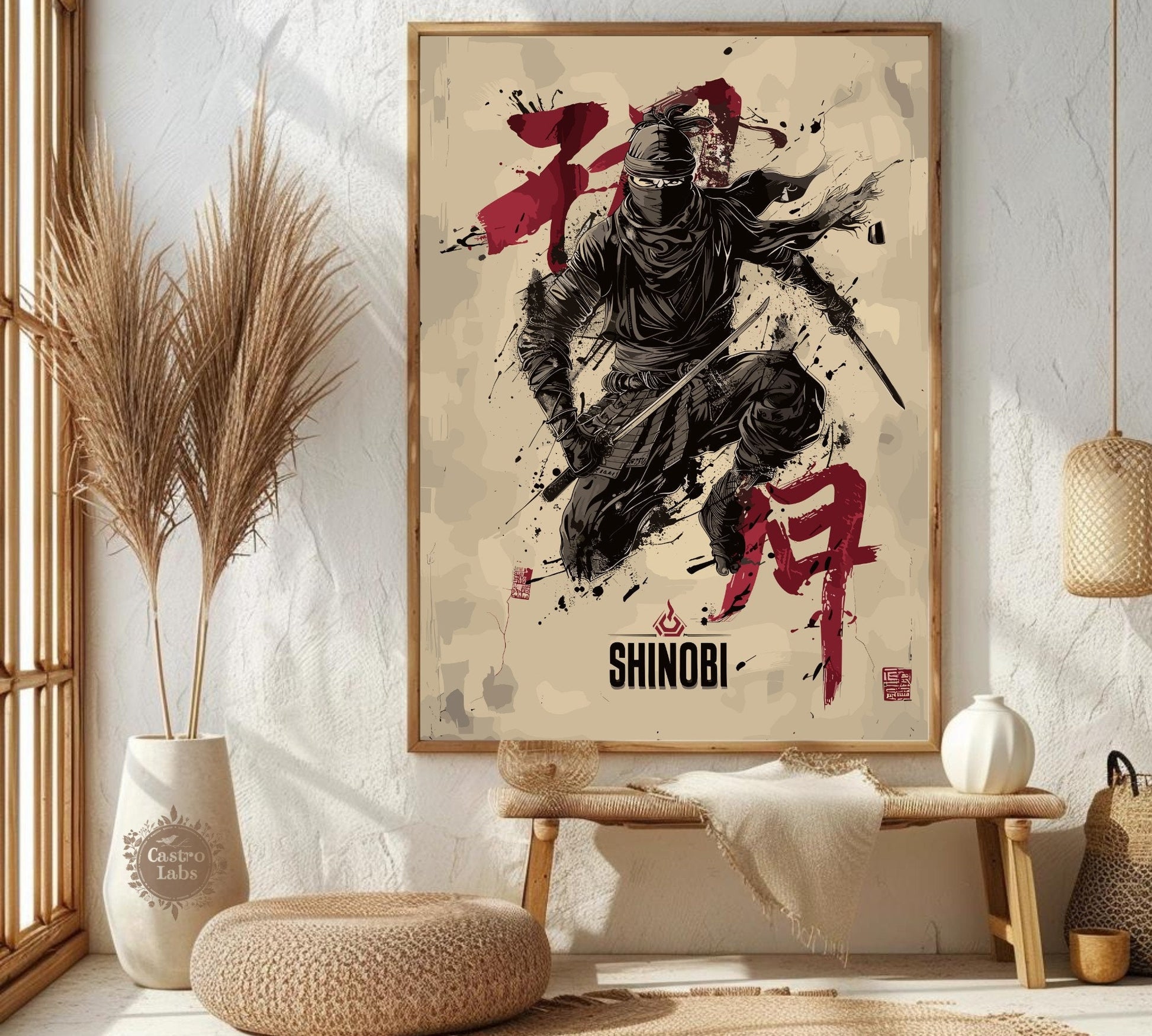 Shinobi Poster: Japanese Warrior Ninja Wall Art