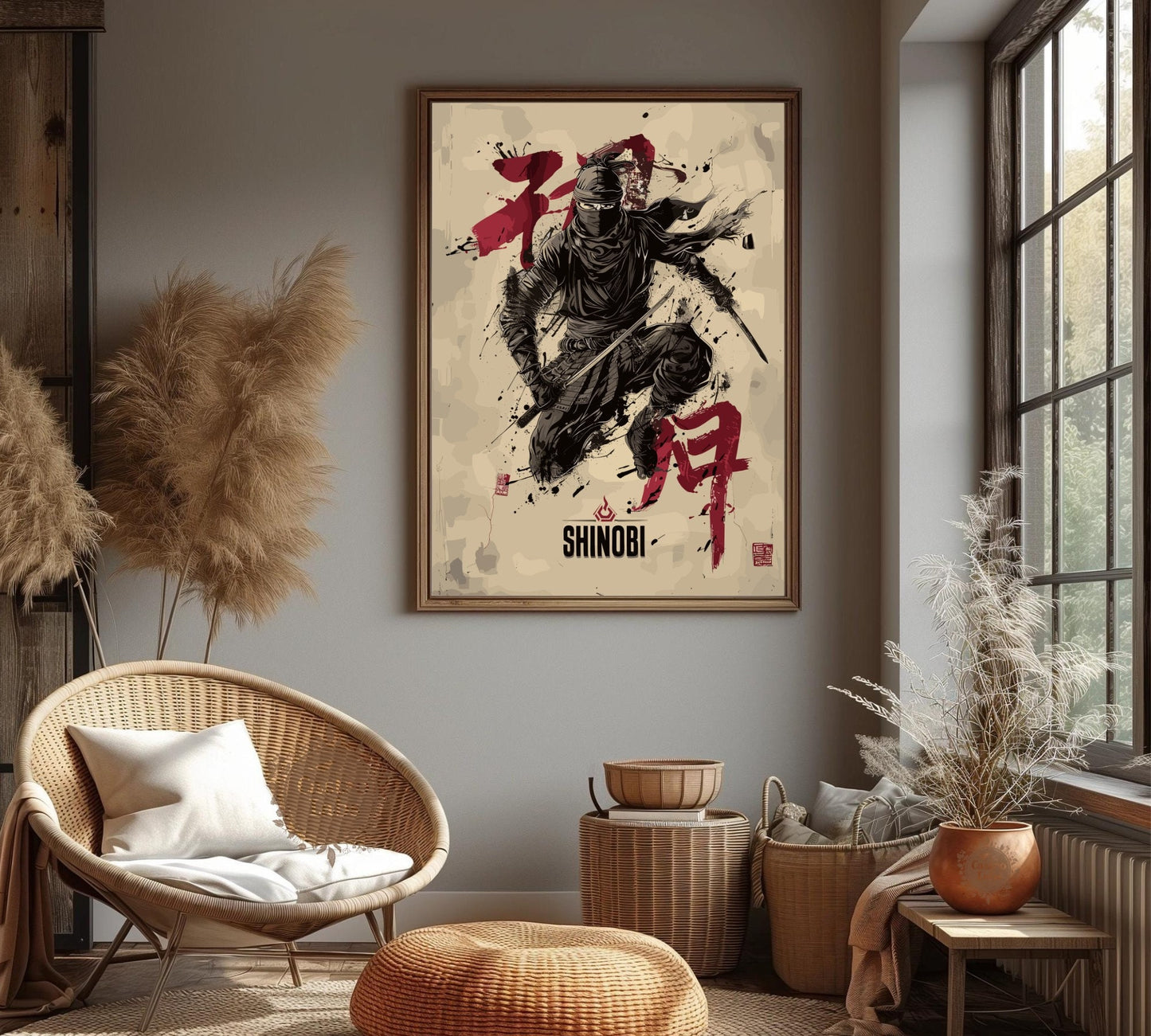 Shinobi Poster: Japanese Warrior Ninja Wall Art