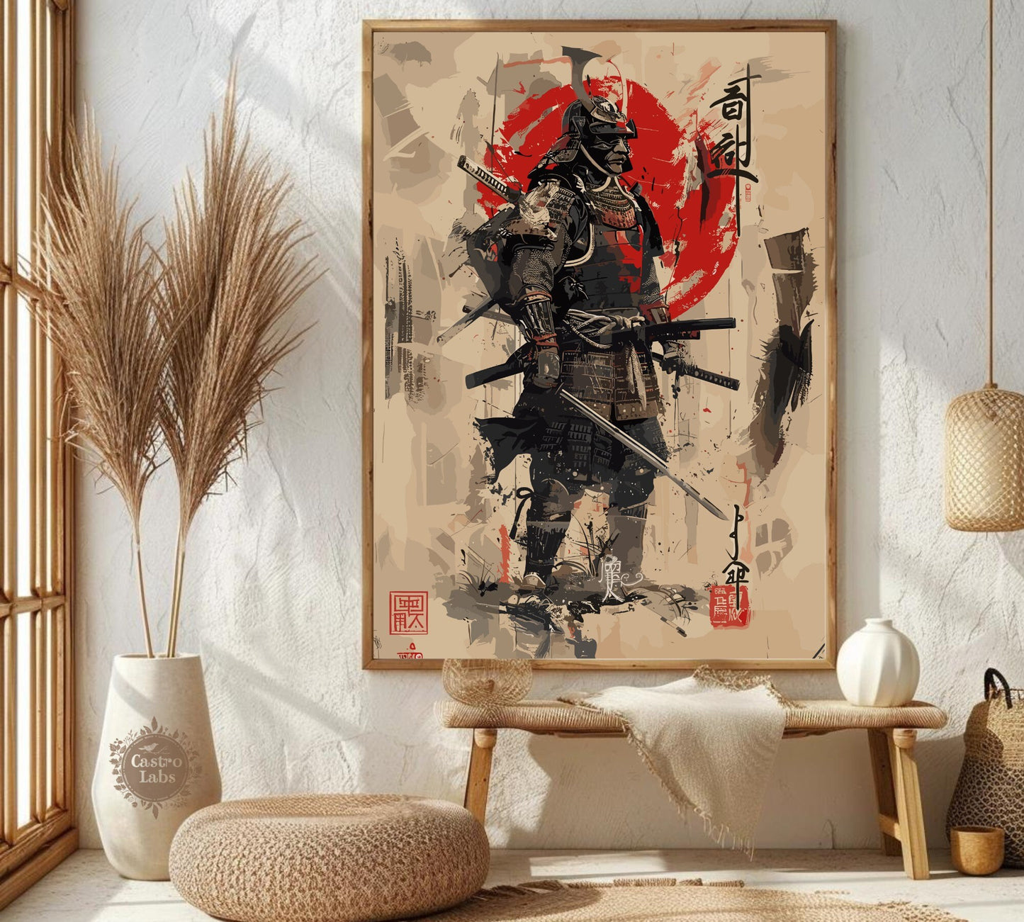 Warrior Samurai Poster: Japanese Warrior Samurai Wall Art