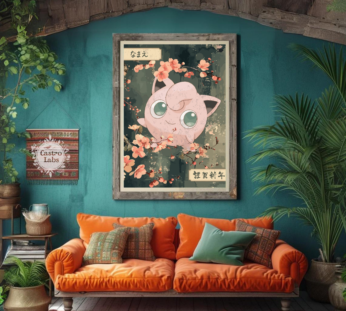 Jigglypuff Poster: Japanese Tapestry Style Pokemon Anime Poster