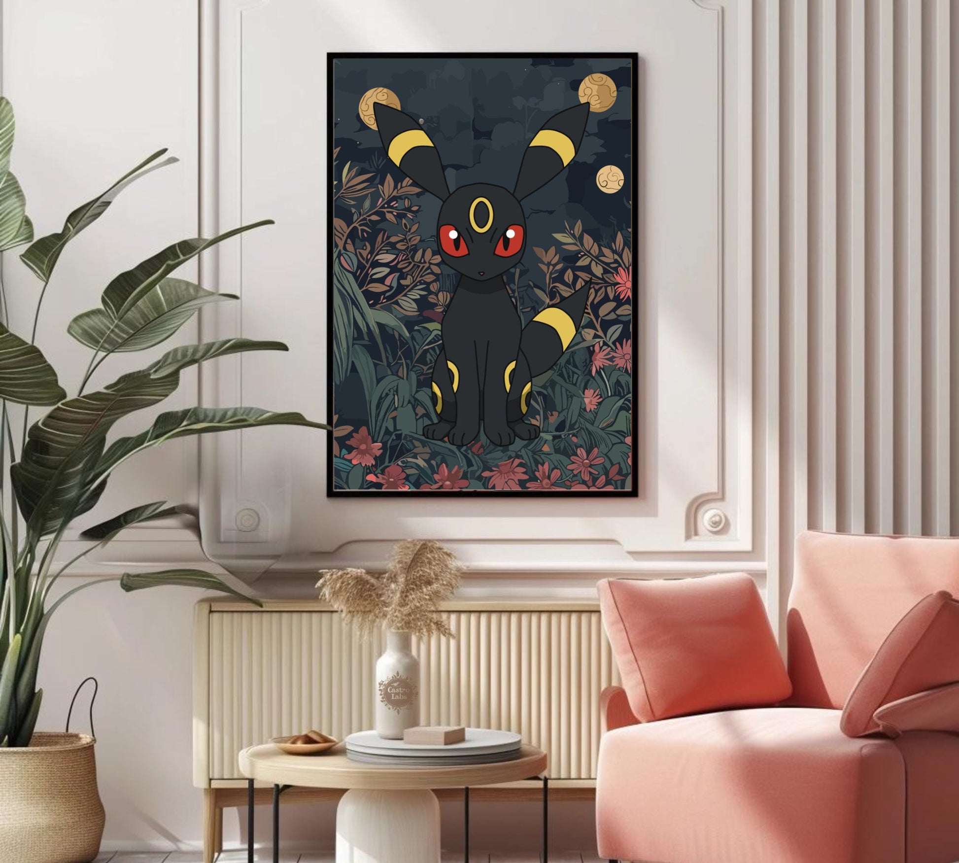 Umbreon Poster: Japanese Tapestry Style Pokemon Anime Poster