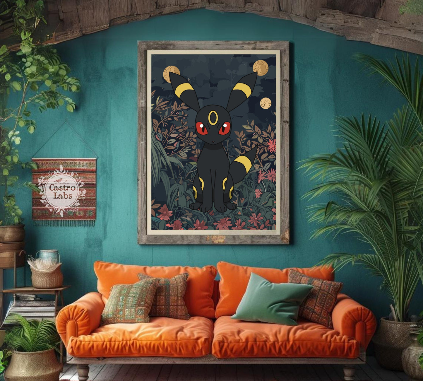 Umbreon Poster: Japanese Tapestry Style Pokemon Anime Poster