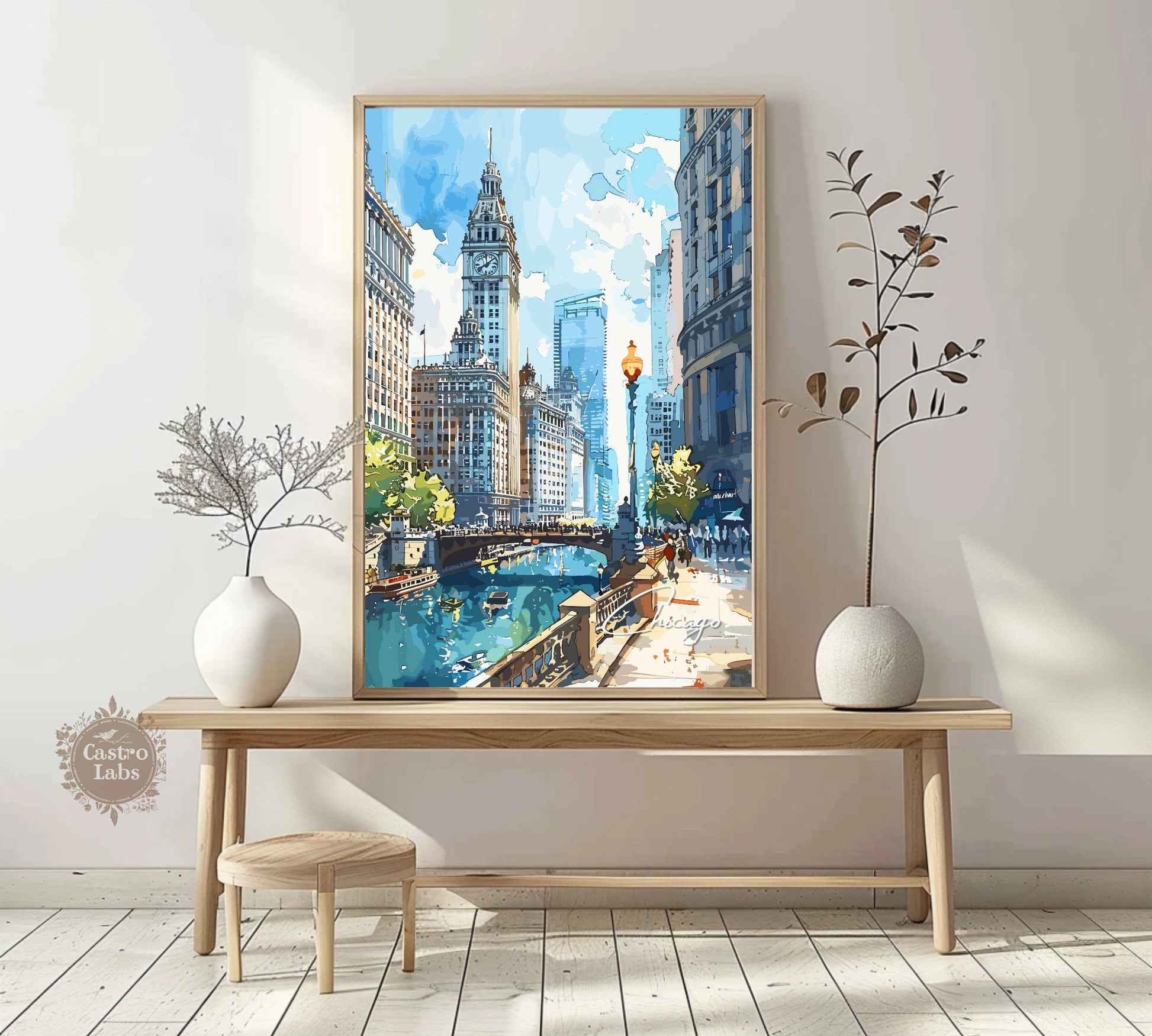 Chicago Skyline Travel Poster: Magnificent Cityscape Wall Art