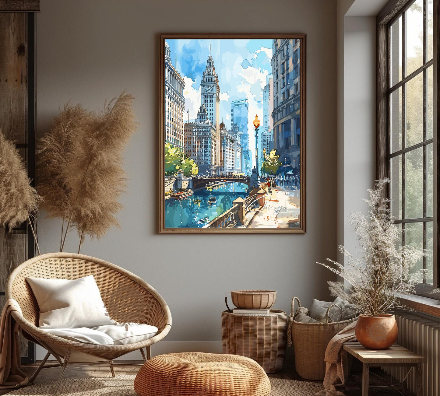 Chicago Skyline Travel Poster: Magnificent Cityscape Wall Art