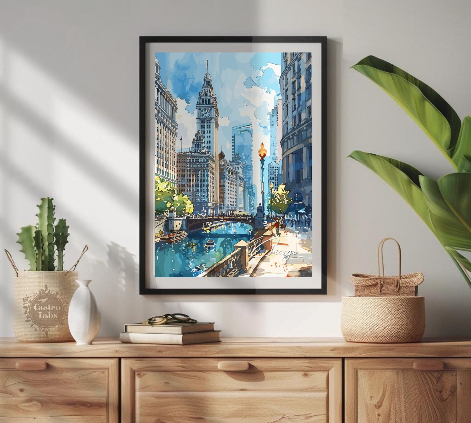 Chicago Skyline Travel Poster: Magnificent Cityscape Wall Art