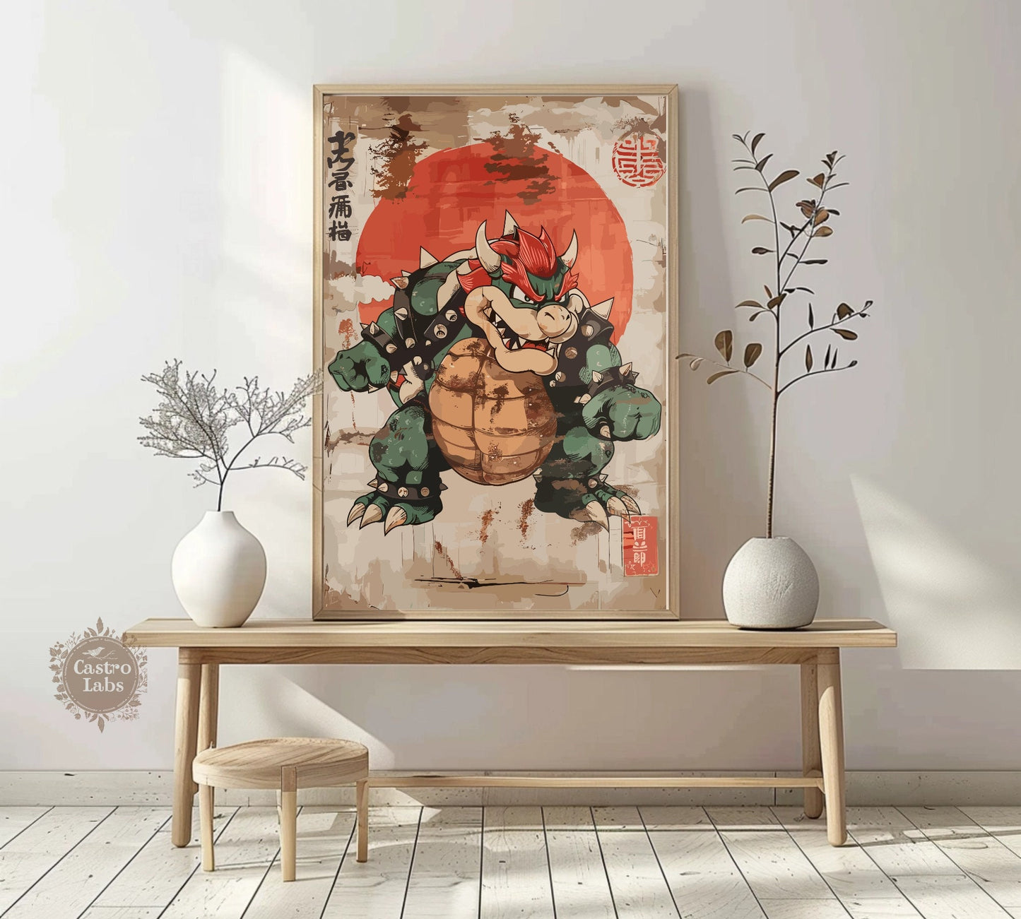 Bowser Poster, Super Mario Bowser Inspired Print