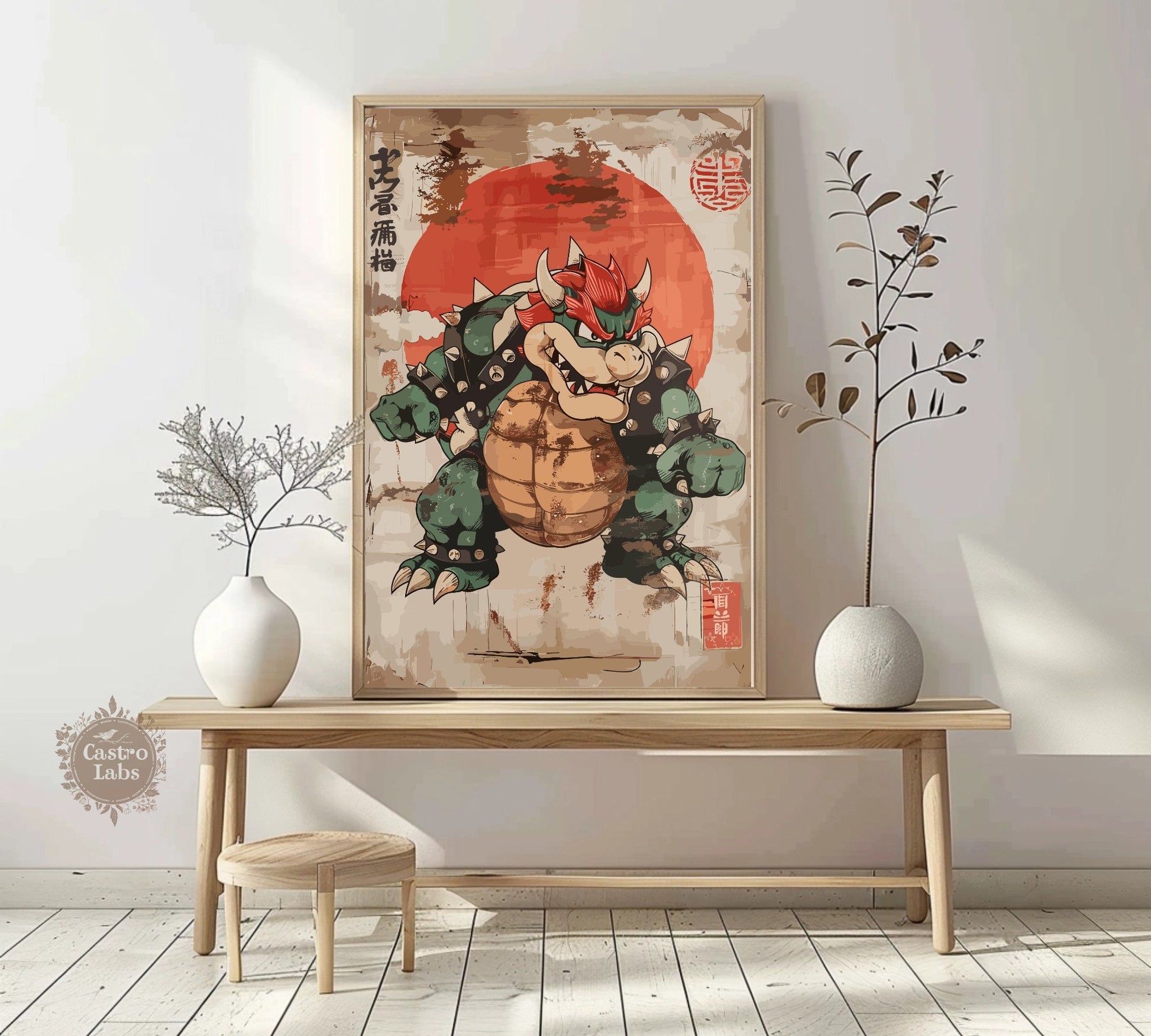 Bowser Poster, Super Mario Bowser Inspired Print