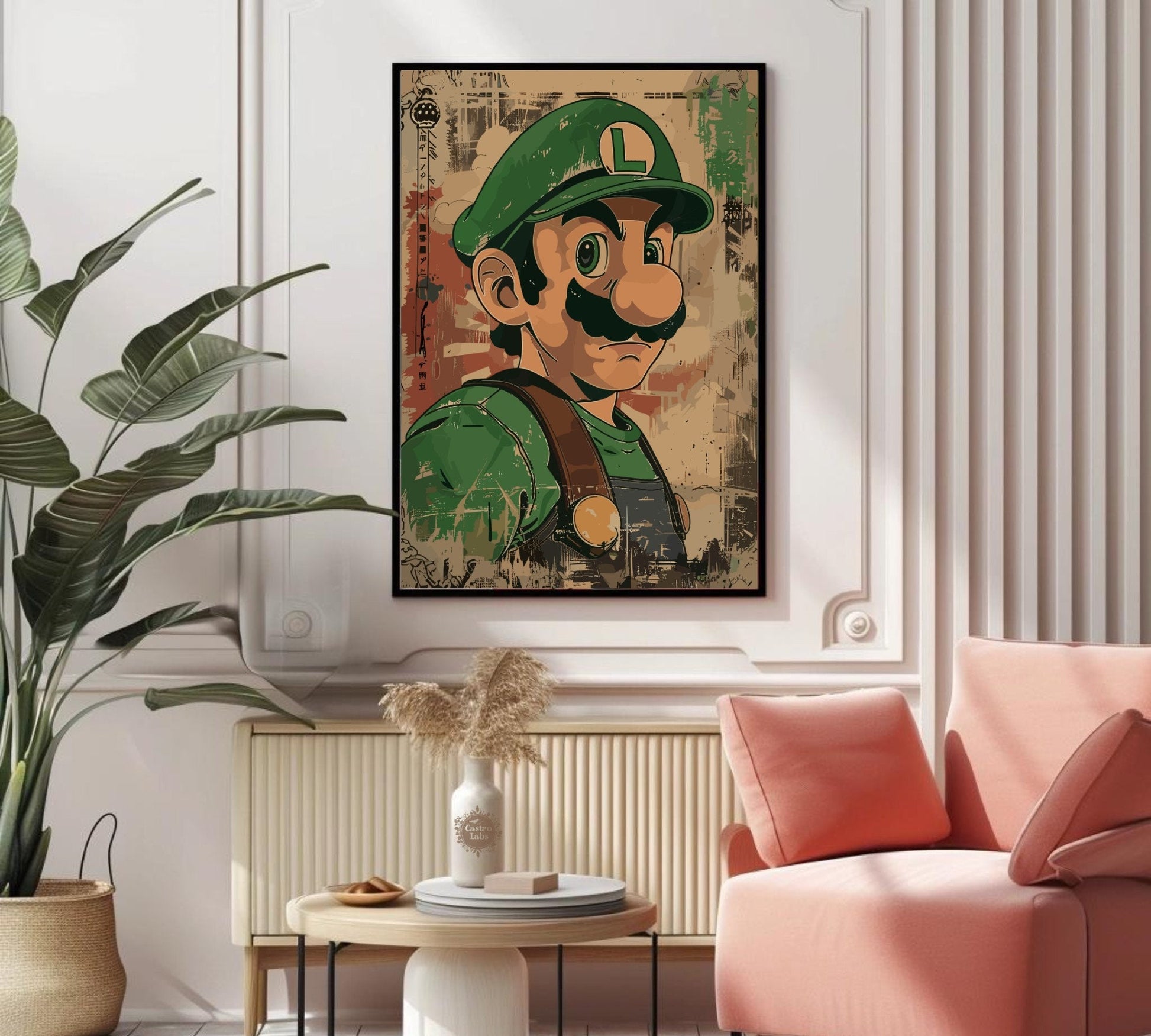 Luigi Poster: Japanese Art Style Poster