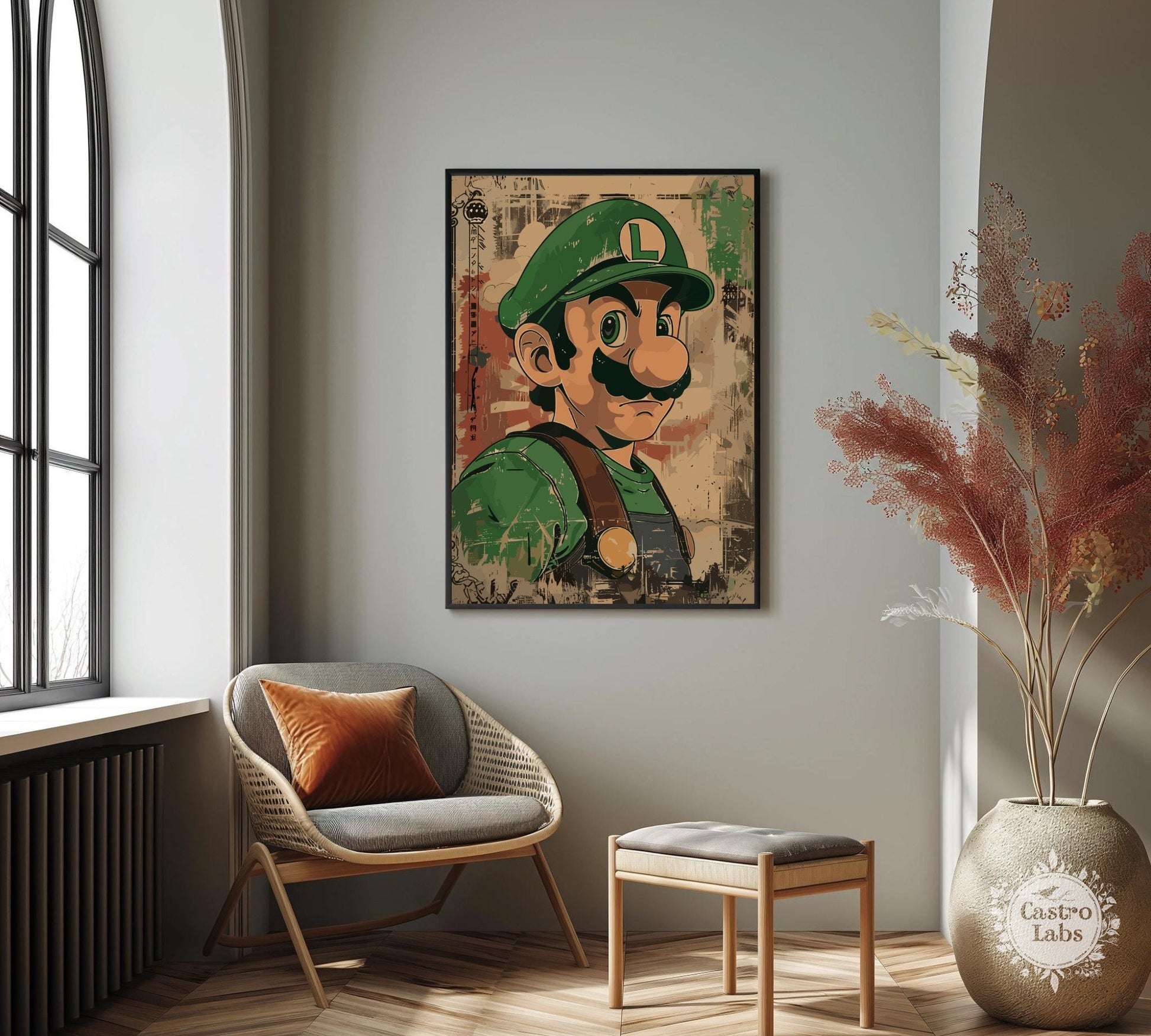 Luigi Poster: Japanese Art Style Poster