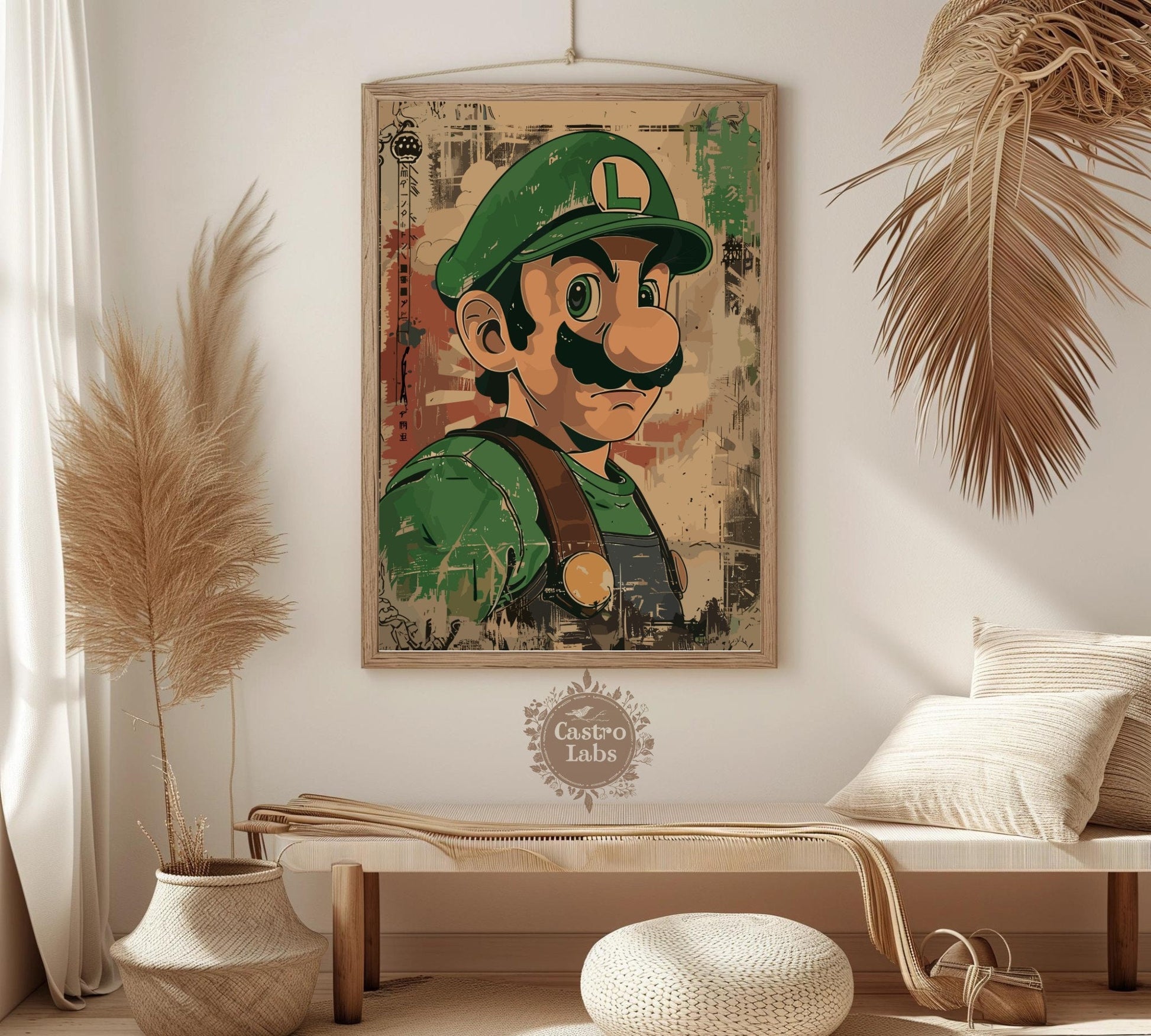 Luigi Poster: Japanese Art Style Poster