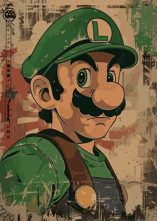 Luigi Poster: Japanese Art Style Poster