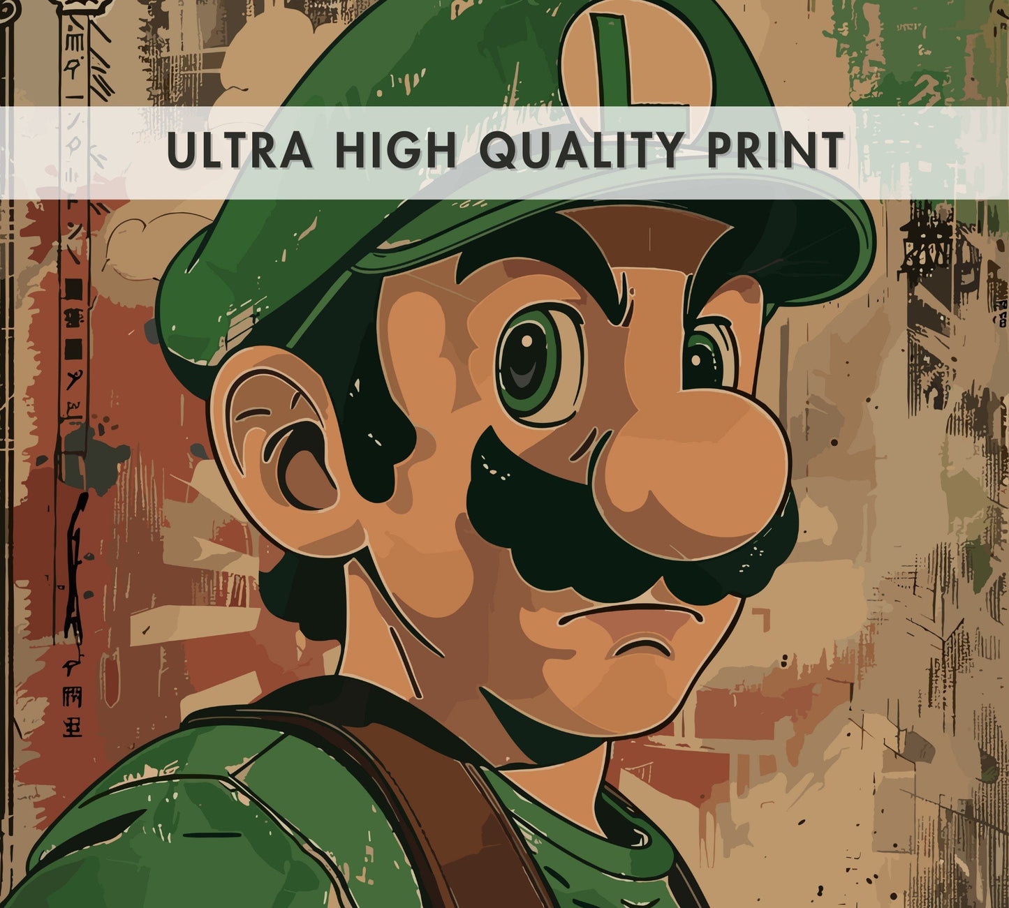 Luigi Poster: Japanese Art Style Poster