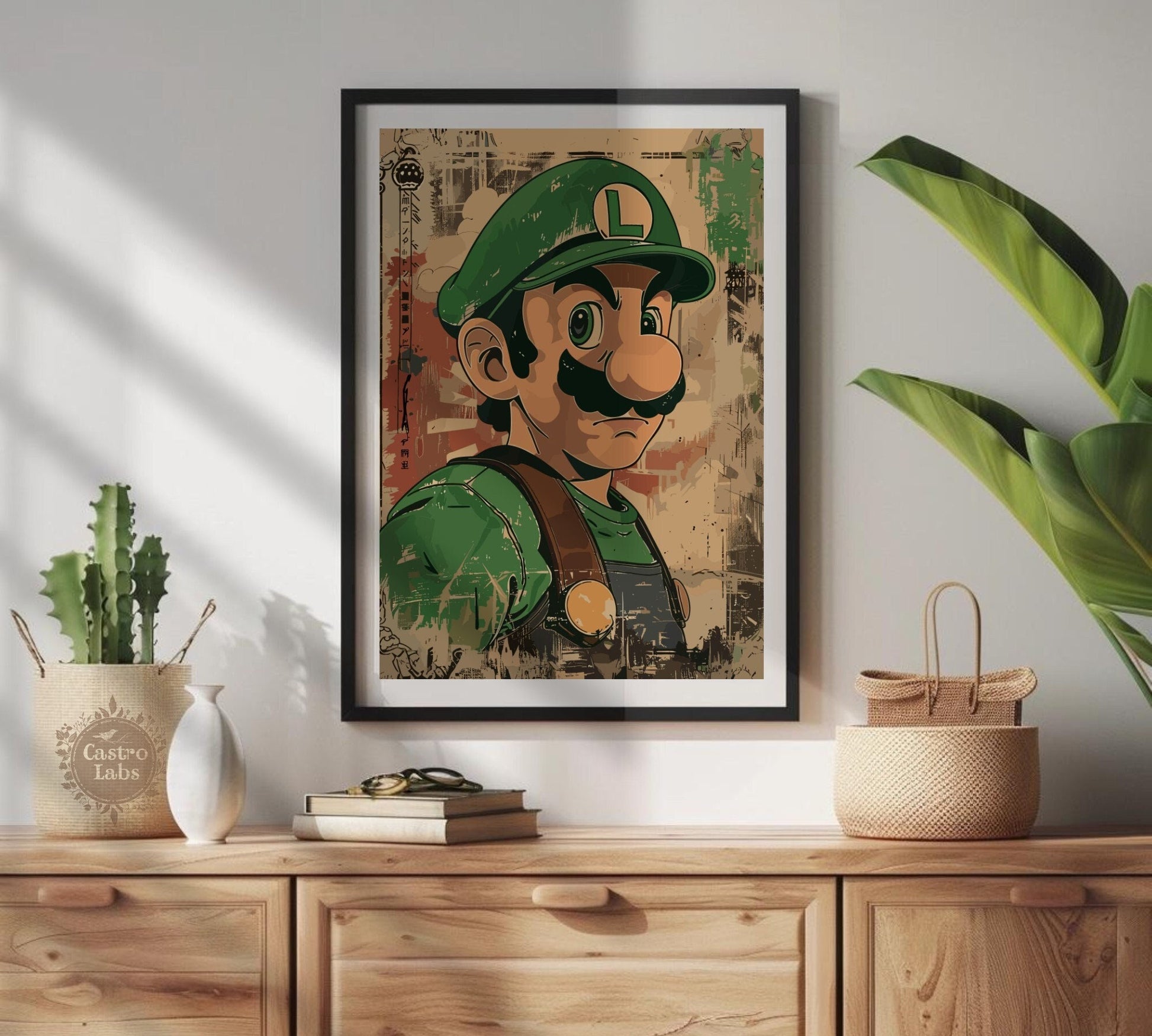 Luigi Poster: Japanese Art Style Poster