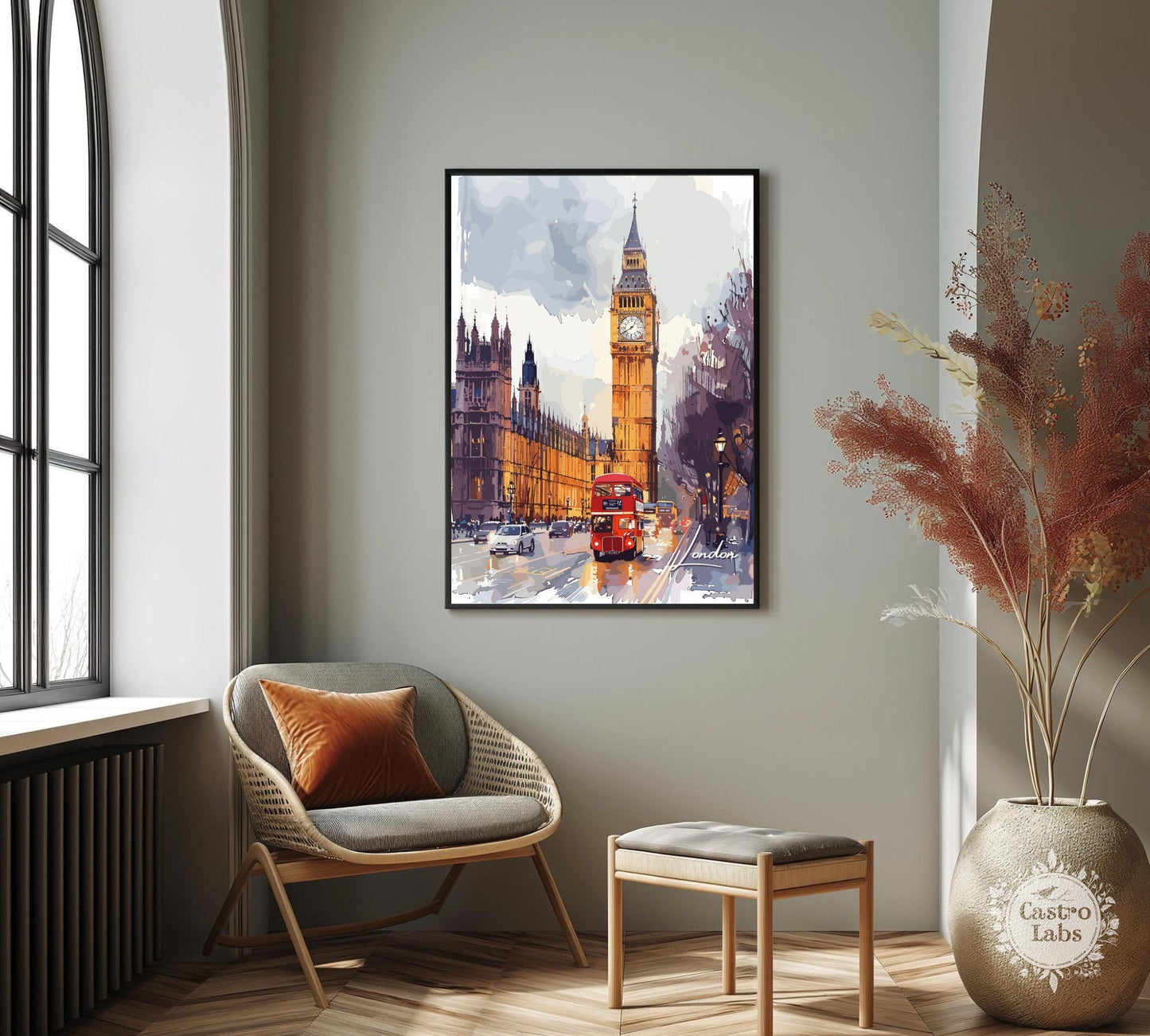 Big Ben and Double Decker Bus Poster