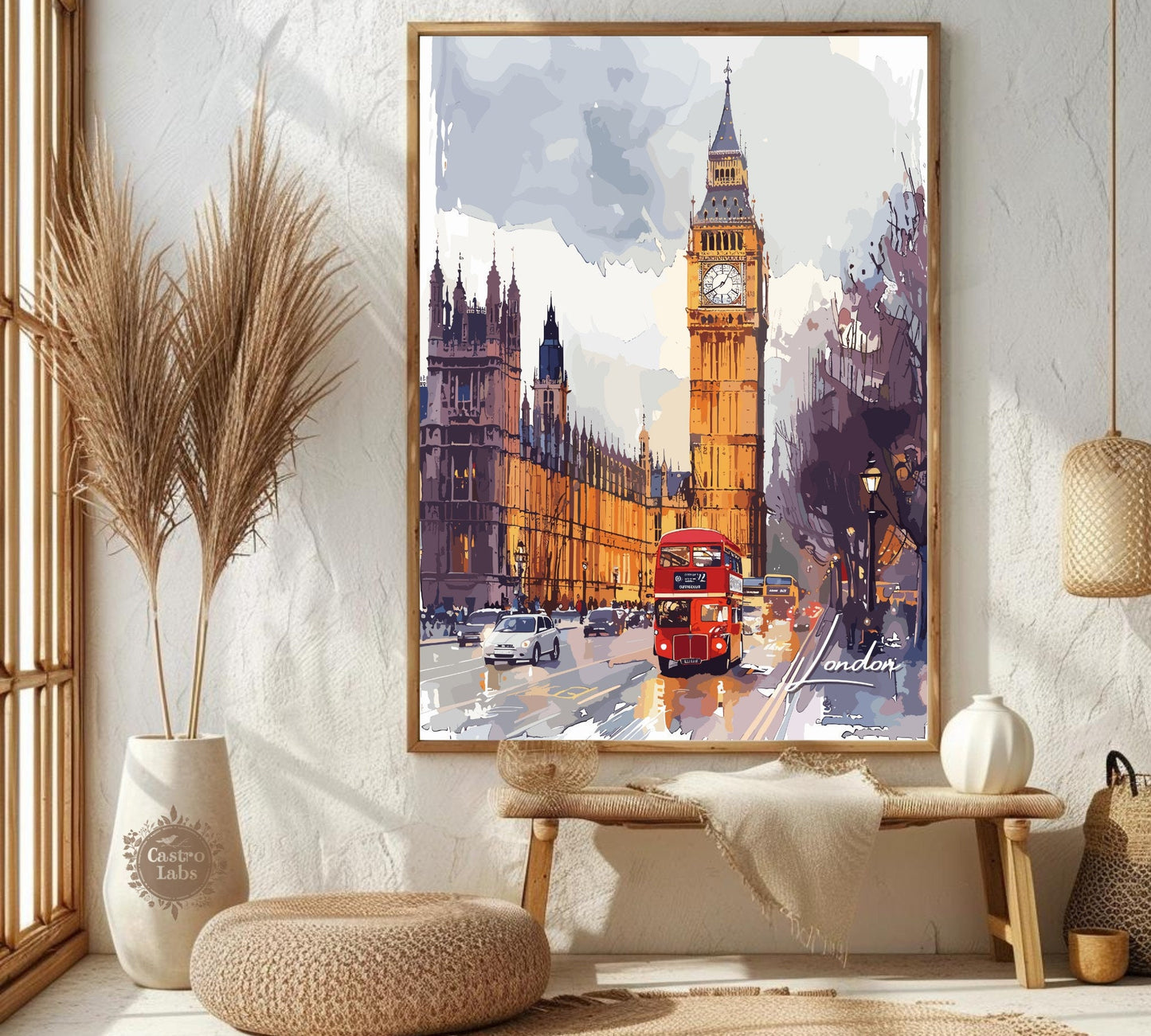 Big Ben and Double Decker Bus Poster