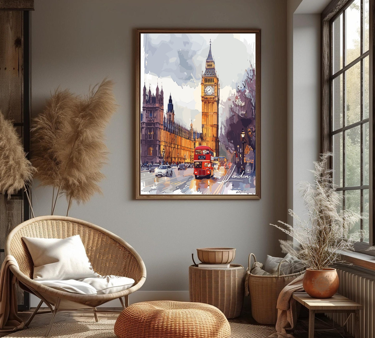 Big Ben and Double Decker Bus Poster