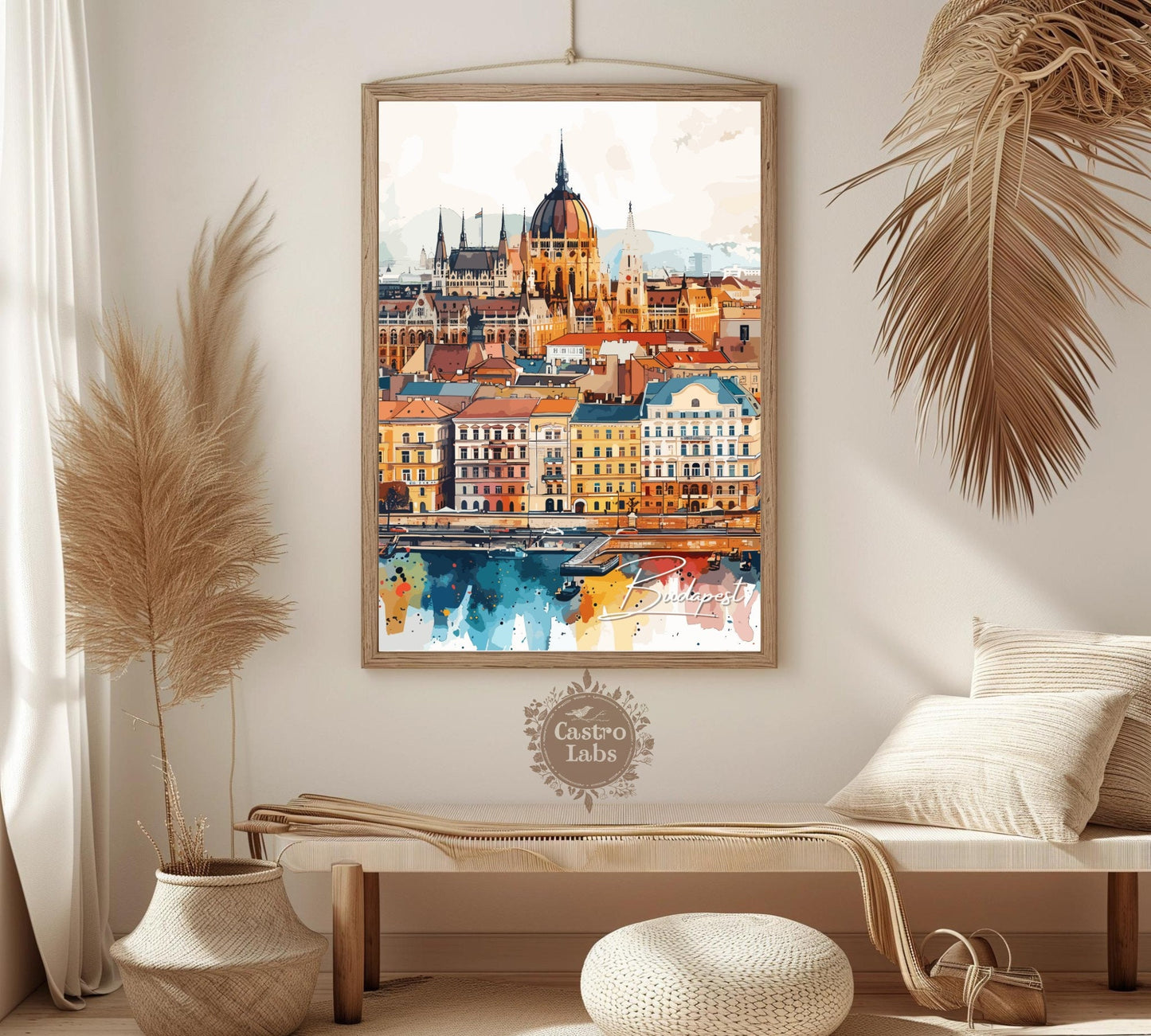 Budapest Skyline Poster - Budapest Parliament