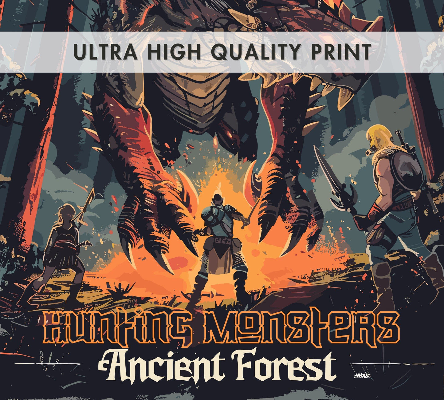 Ancient Forest, Monster Hunter World inspired poster