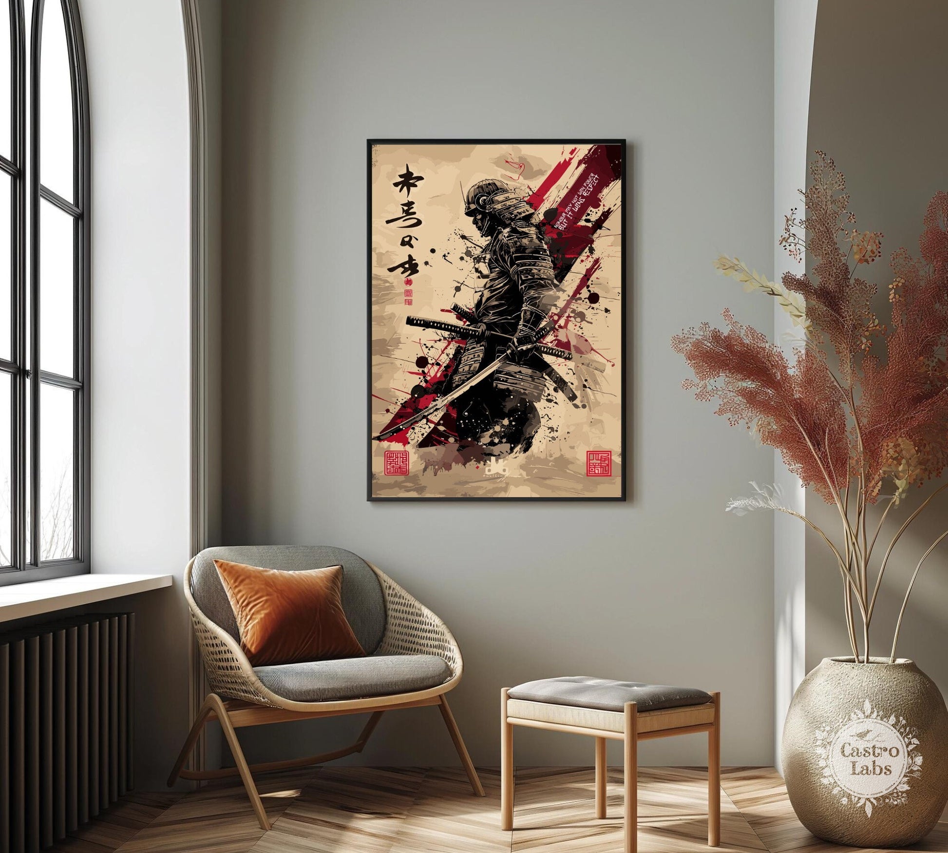 Samurai Warrior Poster: Japanese Warrior Samurai Wall Art